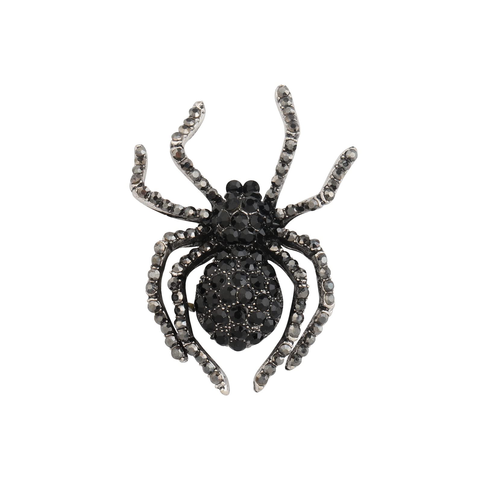UJIMS Spider Black Crystal Rhinestone Brooch Pin - Elegant Halloween Accessory for Women & Men | Perfect for Costume Parties, Cosplay & Movie Fans Gift