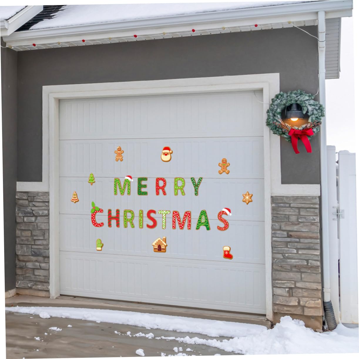 Kisangel 5 Sets Christmas Garage Door Stickers - Cartoon Automotive PVC Decals for Holiday Home & Car Decor - Perfect for Christmas Party, Winter Home Decoration & Gift Giving