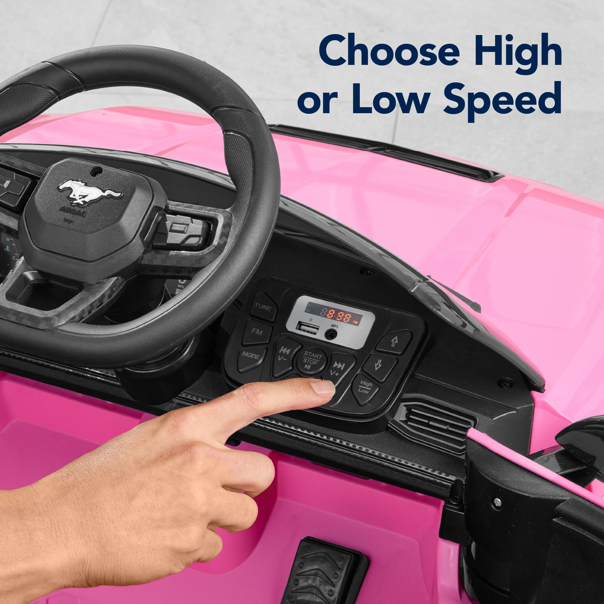 Best Choice Products 12V Electric Ride-On Car for Kids - Officially Licensed Ford Mustang with Parent Remote Control, LED Lights, 2 Speed Modes & Bluetooth - Pink | Perfect for Birthday Gifts, Outdoor Play & Pretend Driving Fun