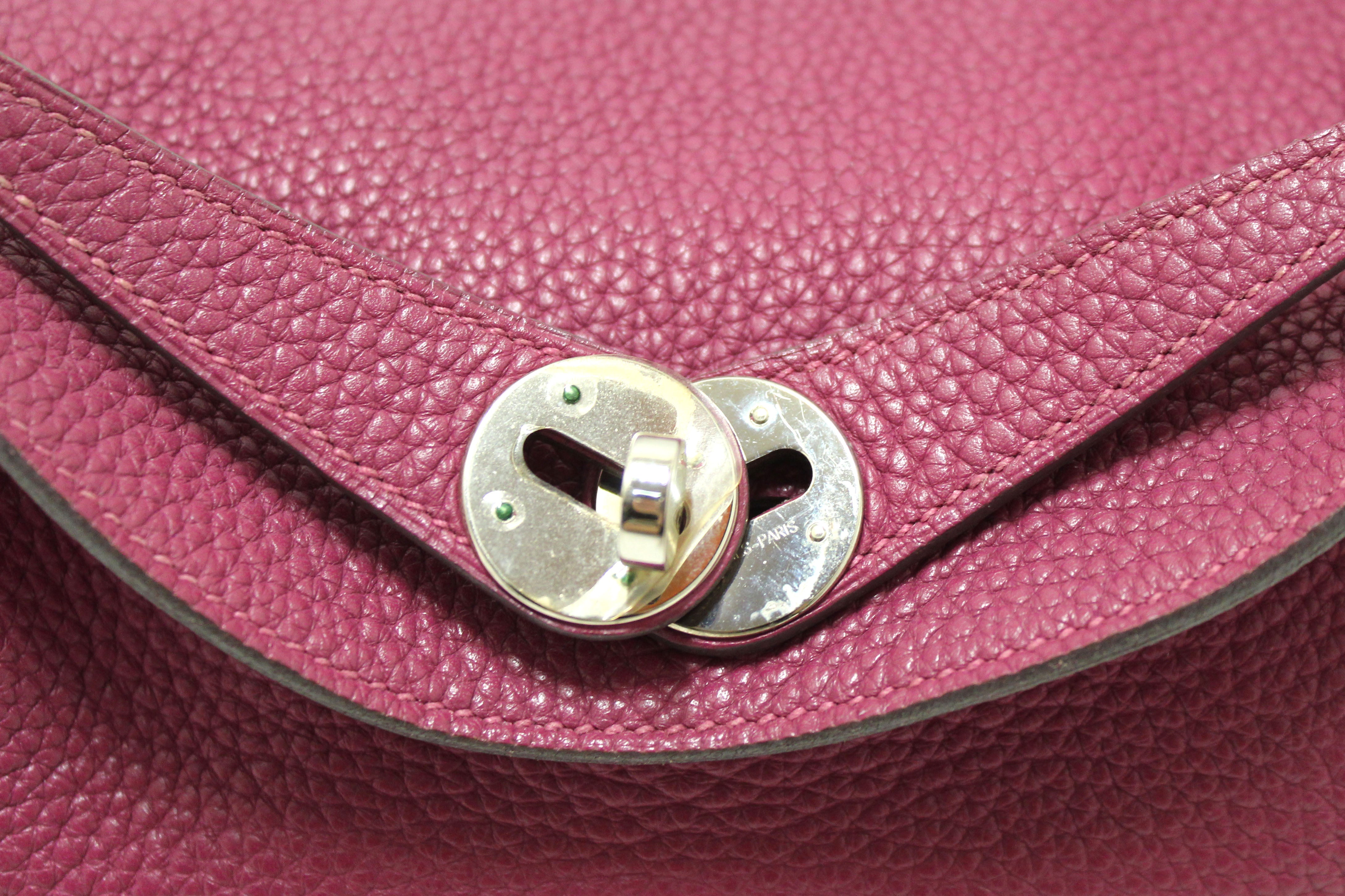 Authentic Hermes Rose Purple Togo Leather Lindy 26 Handbag & Shoulder Bag - Luxury Designer Purse for Women, Perfect for Work, Travel & Special Occasions