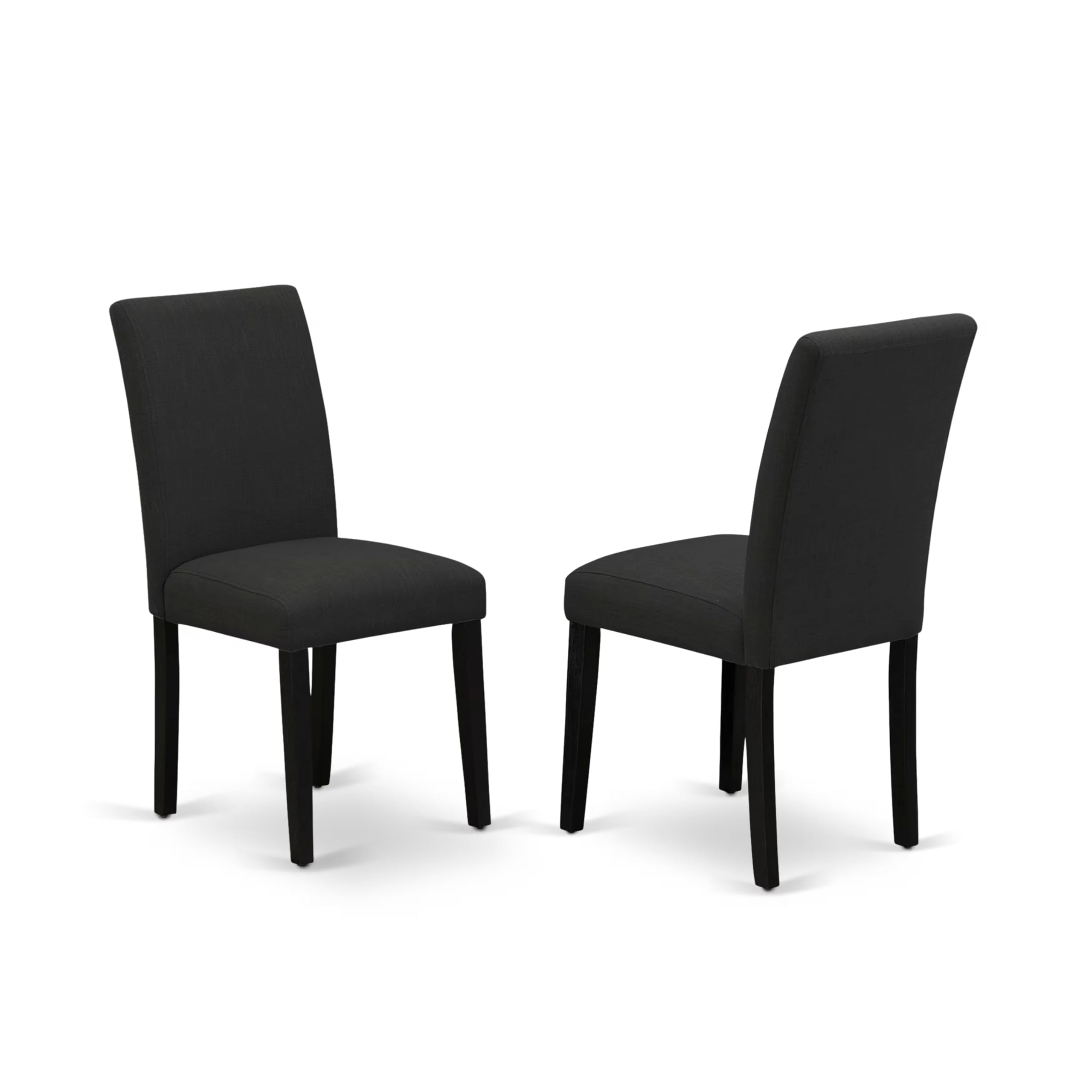 East West Furniture 5-Piece Kitchen Dining Set - 36x60 Inch Rectangle Table with X-Legs & 4 Black Linen Upholstered Chairs - Modern Dining Room Furniture for Small Spaces, Breakfast Nook, Apartment, and Family Gatherings