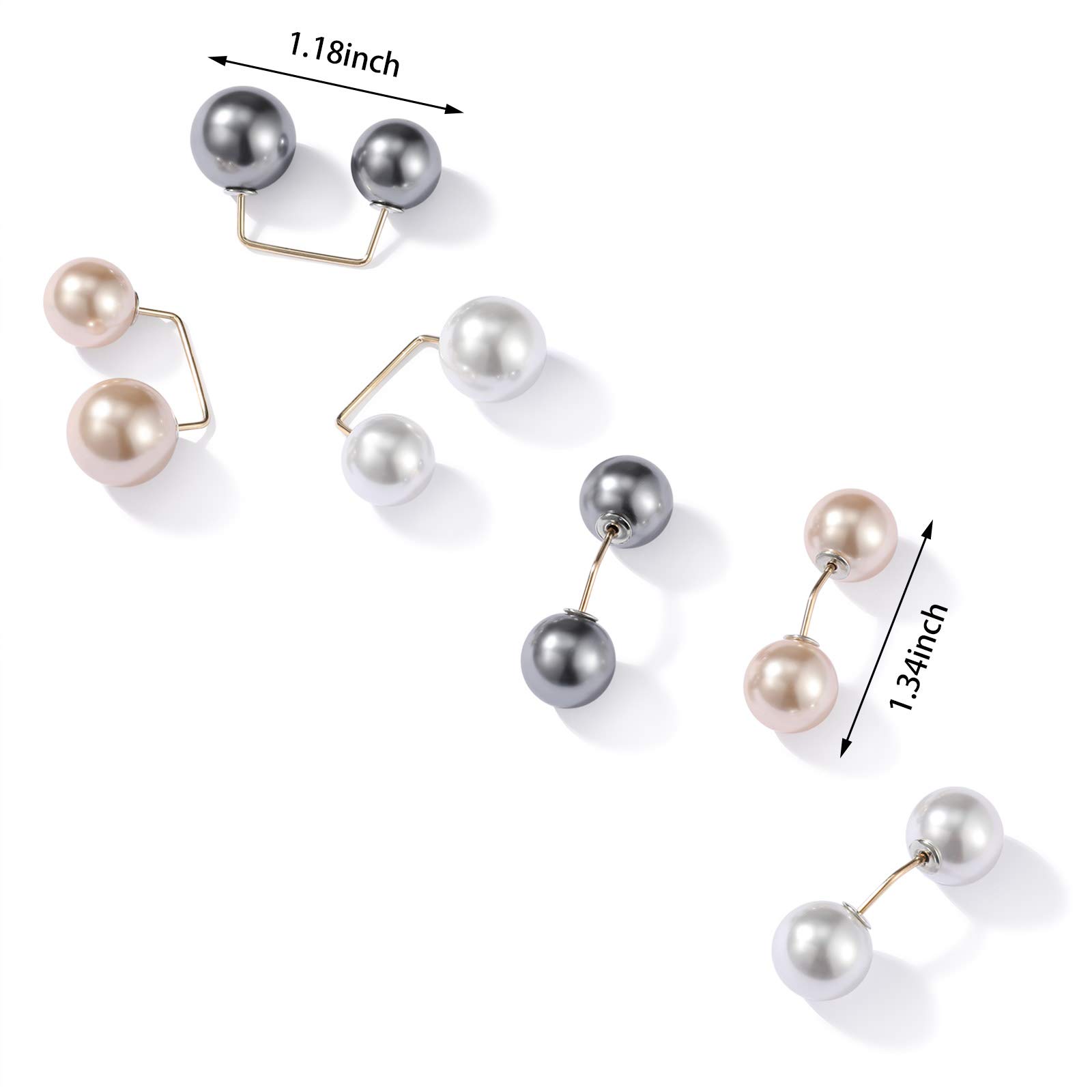 WILLBOND 6 Pack Elegant Artificial Pearl Brooch Pins - Anti-Slip Neckline Safety Pins & Sweater Shawl Clips for Women - Perfect for Wedding, Party & Dress Decorations (2 Stylish Designs) - Great for Formal Events, Bridal Accessories & Outfit Security