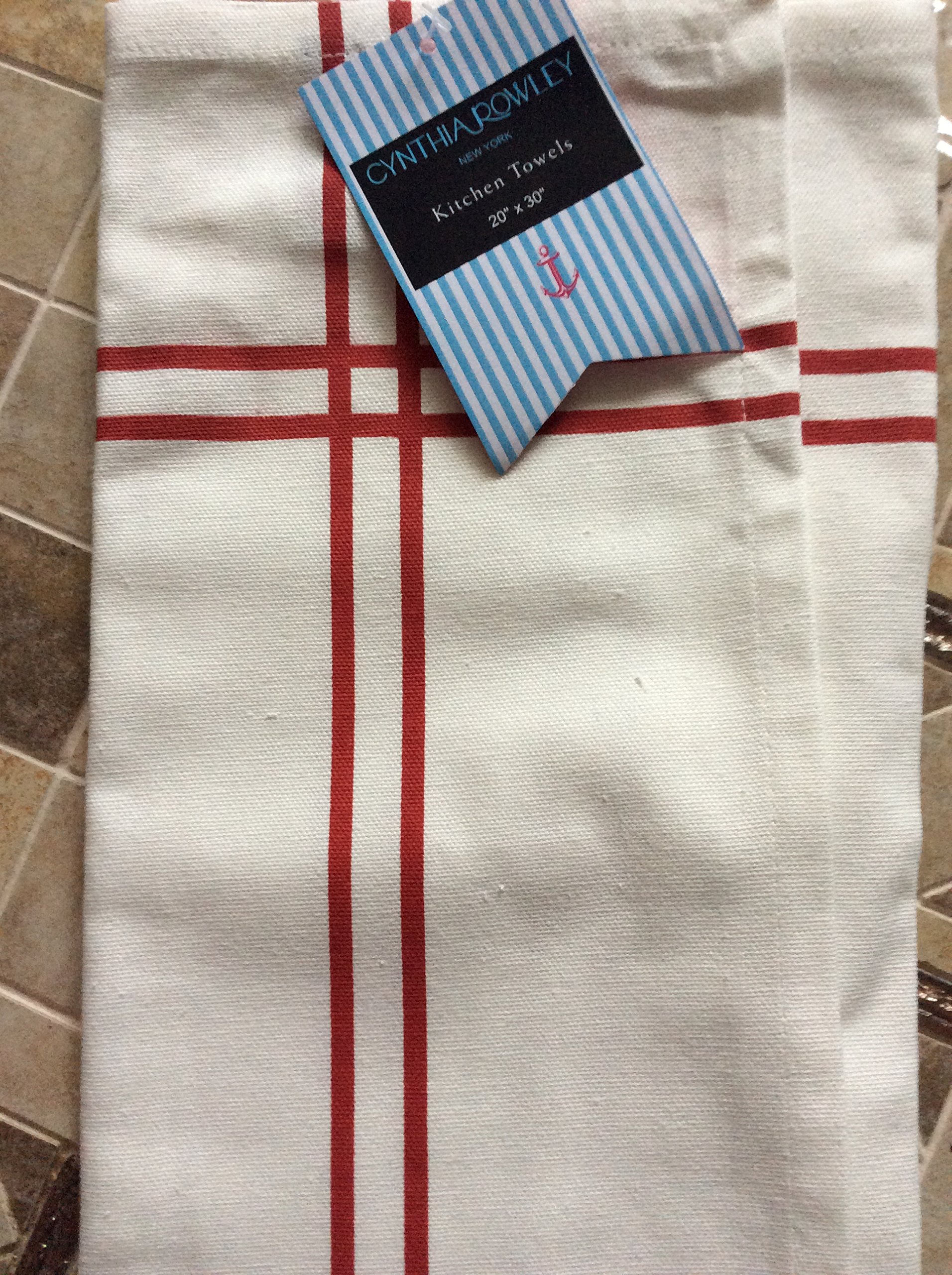 Cynthia Rowley Red Anchor Linens - Premium Cotton Bedding Set, Soft & Breathable Sheets for Comfortable Sleep - Perfect for Home, Hotel, and Airbnb Use