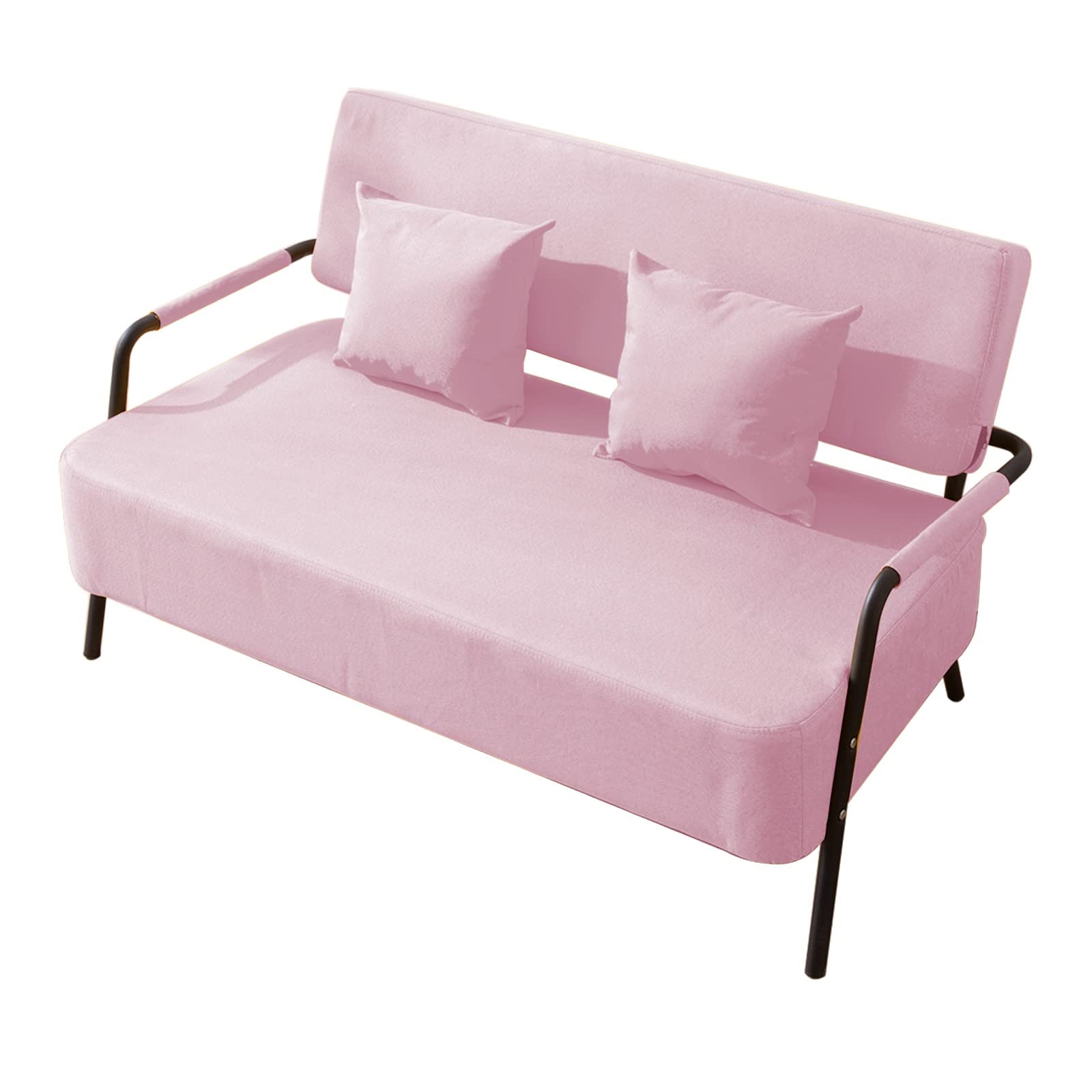 AT-X 2-Seat Patio Bench Sofa with Cushions - Outdoor Loveseat Chair, Metal Frame Garden Furniture Set for Yard, Patio, Poolside (Pink) - Perfect for Relaxing, Sunbathing & Outdoor Entertaining