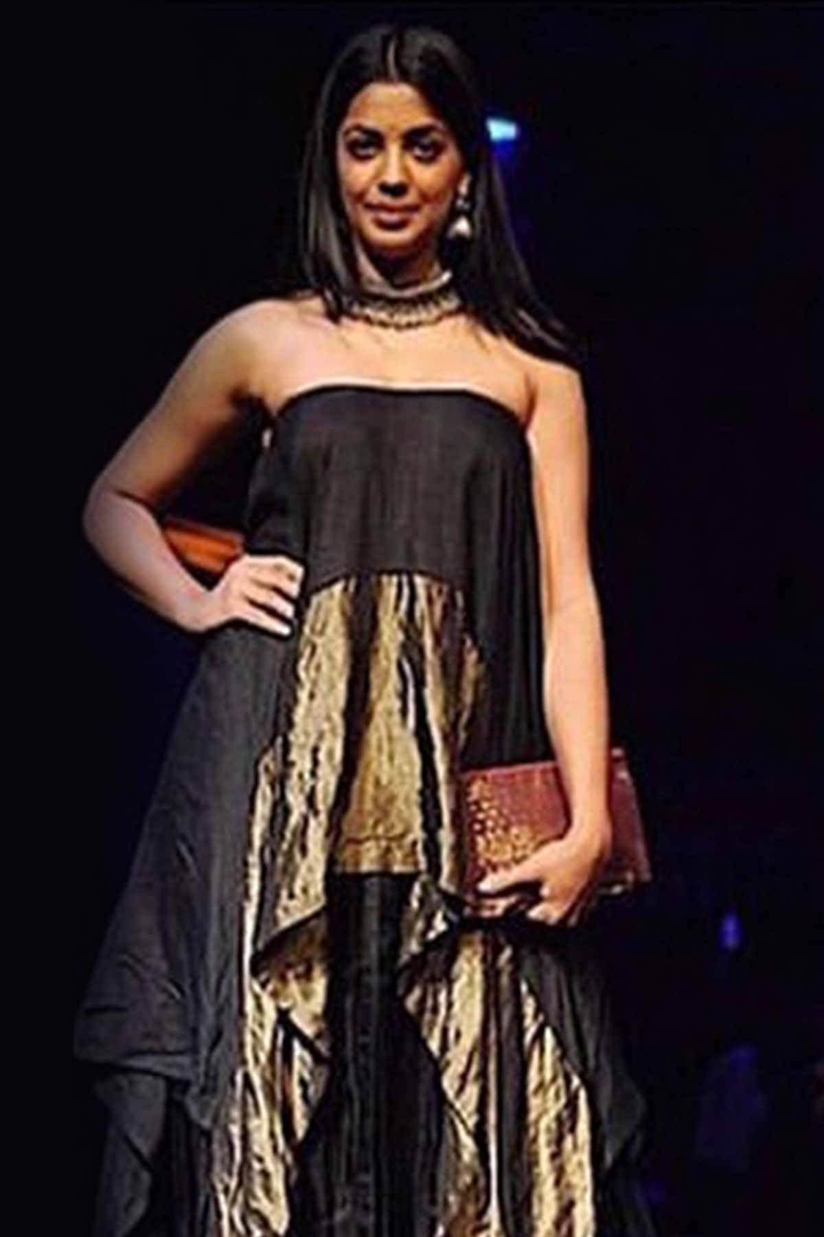 Elegant Tussar Silk Layered Tube Dress by Mugdha Godse | Perfect for Evening Parties, Weddings & Special Occasions