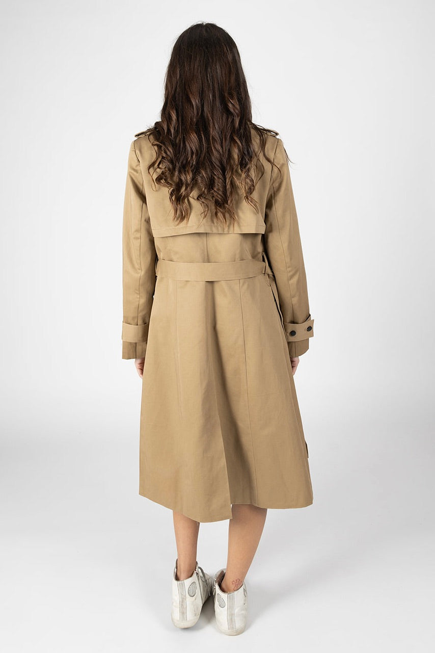 Central Park Tan 2.0 Trench Coat for Women - Classic Waterproof Long Coat with Belt - Perfect for Fall, Winter & Spring Fashion Outfits