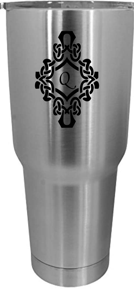 Monogram Q Etched 30oz Stainless Steel Tumbler - Personalized Gift for Coffee & Travel