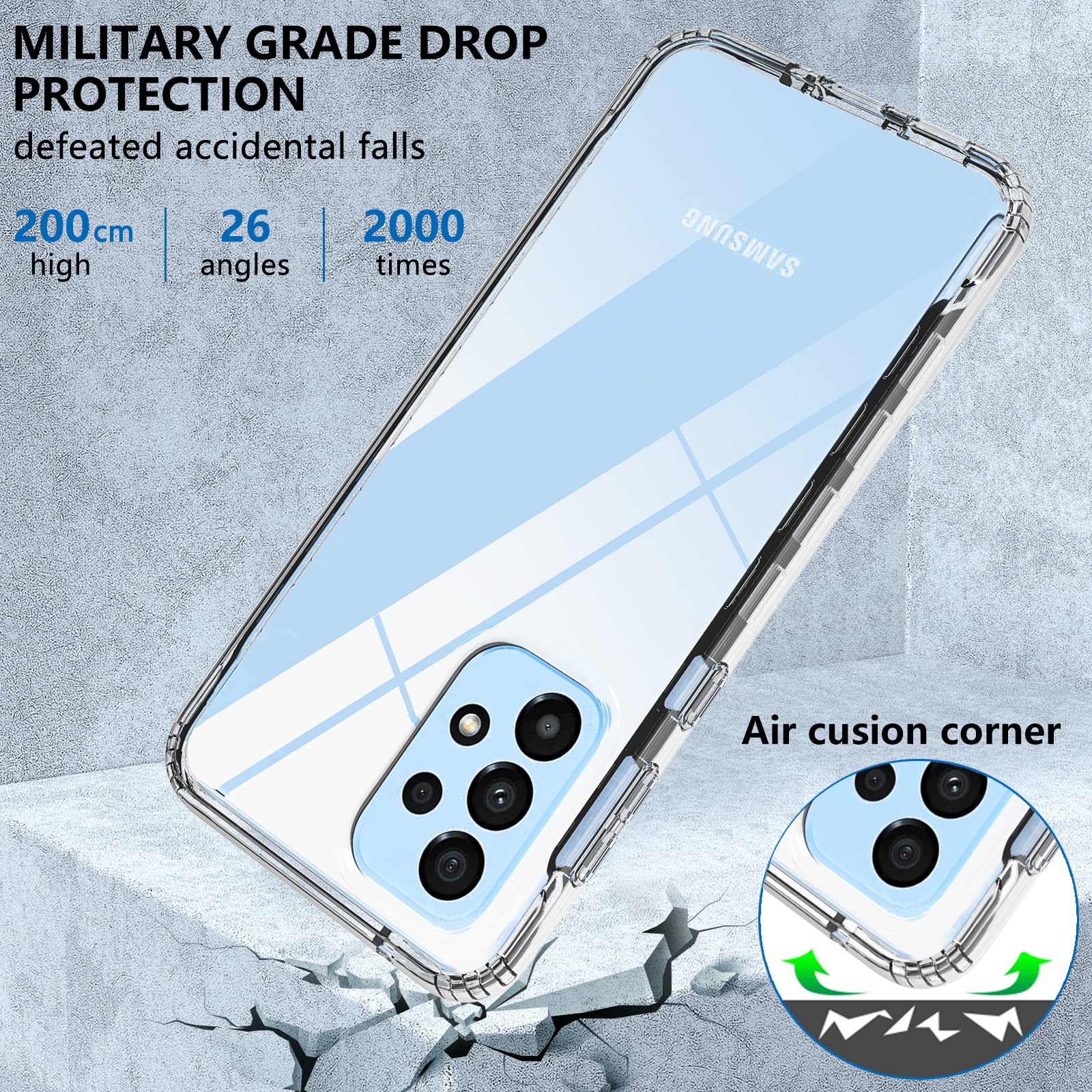 Premium 360° Full Body Shockproof Case for Samsung Galaxy A33 5G - Built-in Screen Protector, TPU Silicone Bumper & Anti-Scratch Cover (Clear) | Perfect for Daily Protection, Outdoor Activities & Work Commutes