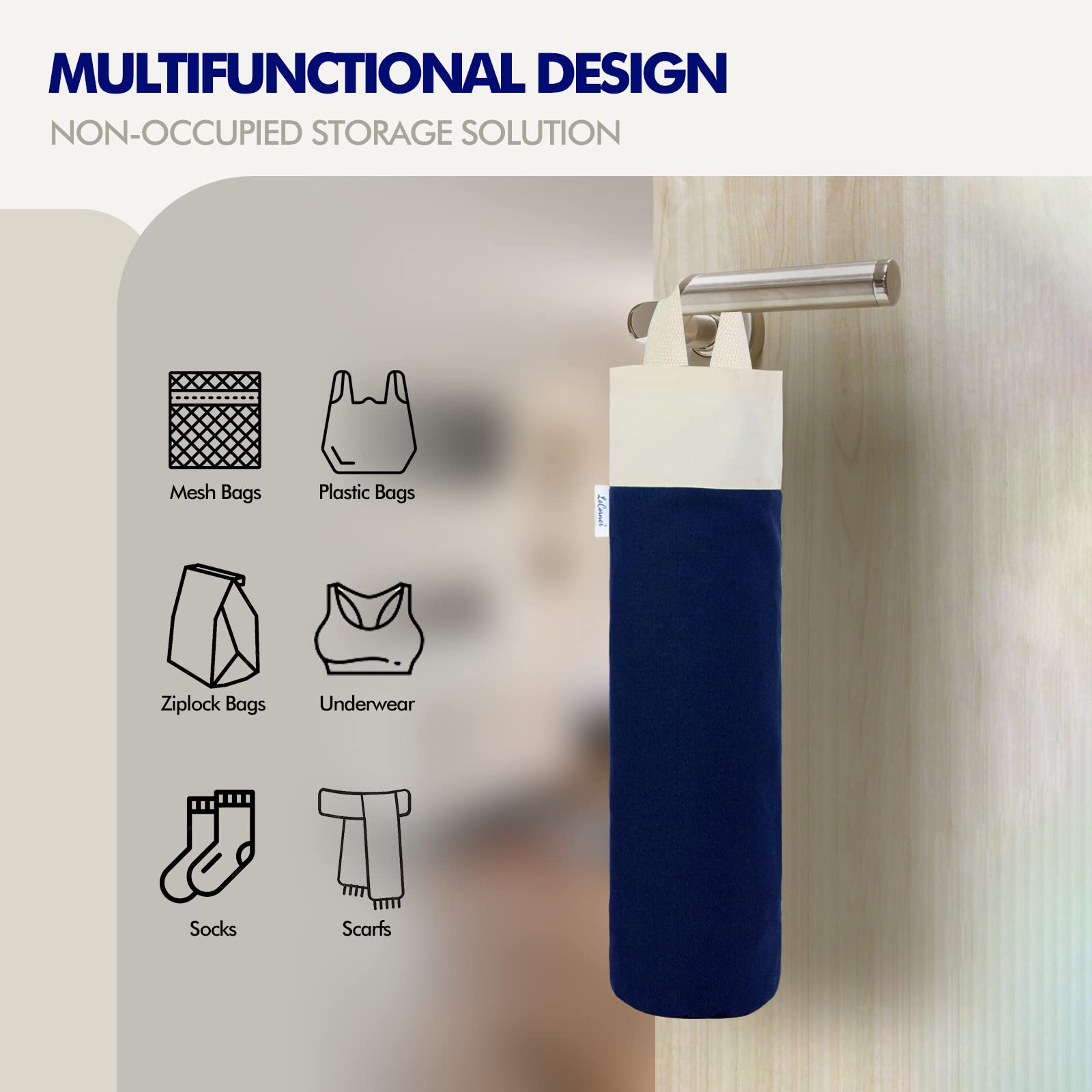 Wall Mount Plastic Bag Holder - Kitchen Storage & Organizer for Grocery Bags