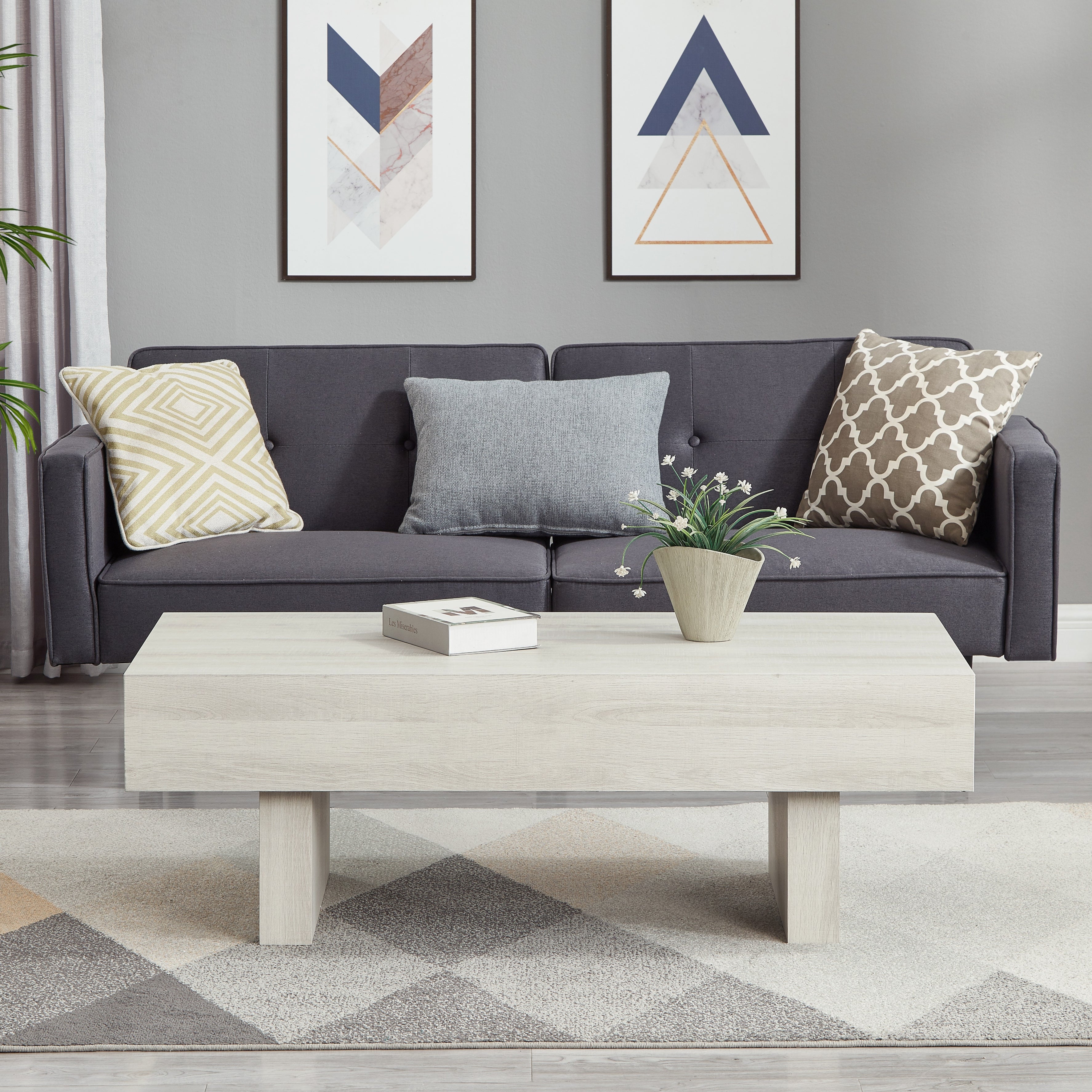 Roundhill Furniture Athens 3-Piece Modern Accent Coffee Table Set with 2 End Tables - Perfect for Living Room, Lounge & Home Decor