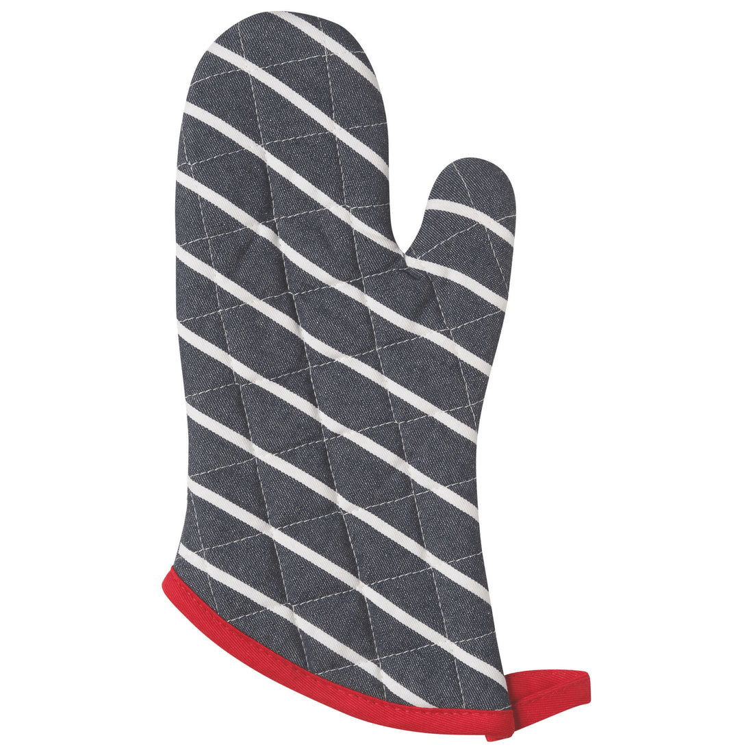 Now Designs Premium Butcher Stripe Oven Mitt - Heat Resistant Kitchen Glove for Baking, Grilling & Cooking - Perfect for Home Chefs & BBQ Enthusiasts