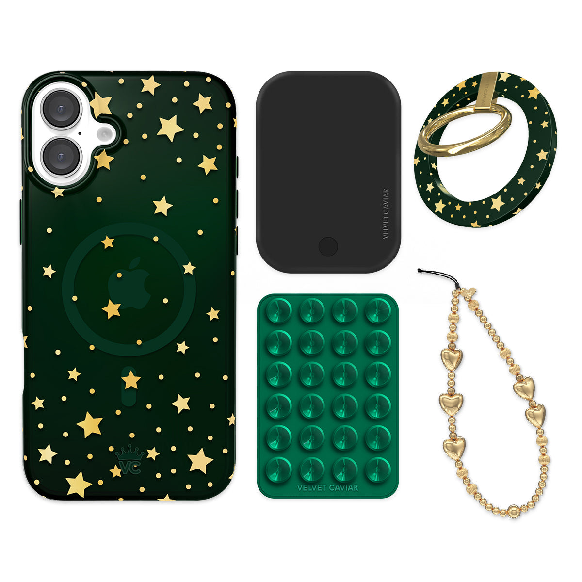Evergreen Stars iPhone Grip Bundle Set - Non-Slip Phone Holder with Stand for iPhone 12/13/14/15 Pro Max - Perfect for Gym, Running, Driving & Video Calls