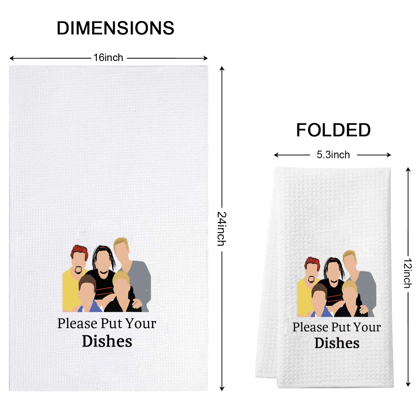 WCGXKO Music Band Inspired Kitchen Towel - Funny 'Please Put Your Dishes' Dish Towel Gift for Fans - Perfect for Kitchen Decor, Housewarming Gifts & Music Lover Presents - Great for Concerts, Parties & Daily Kitchen Use