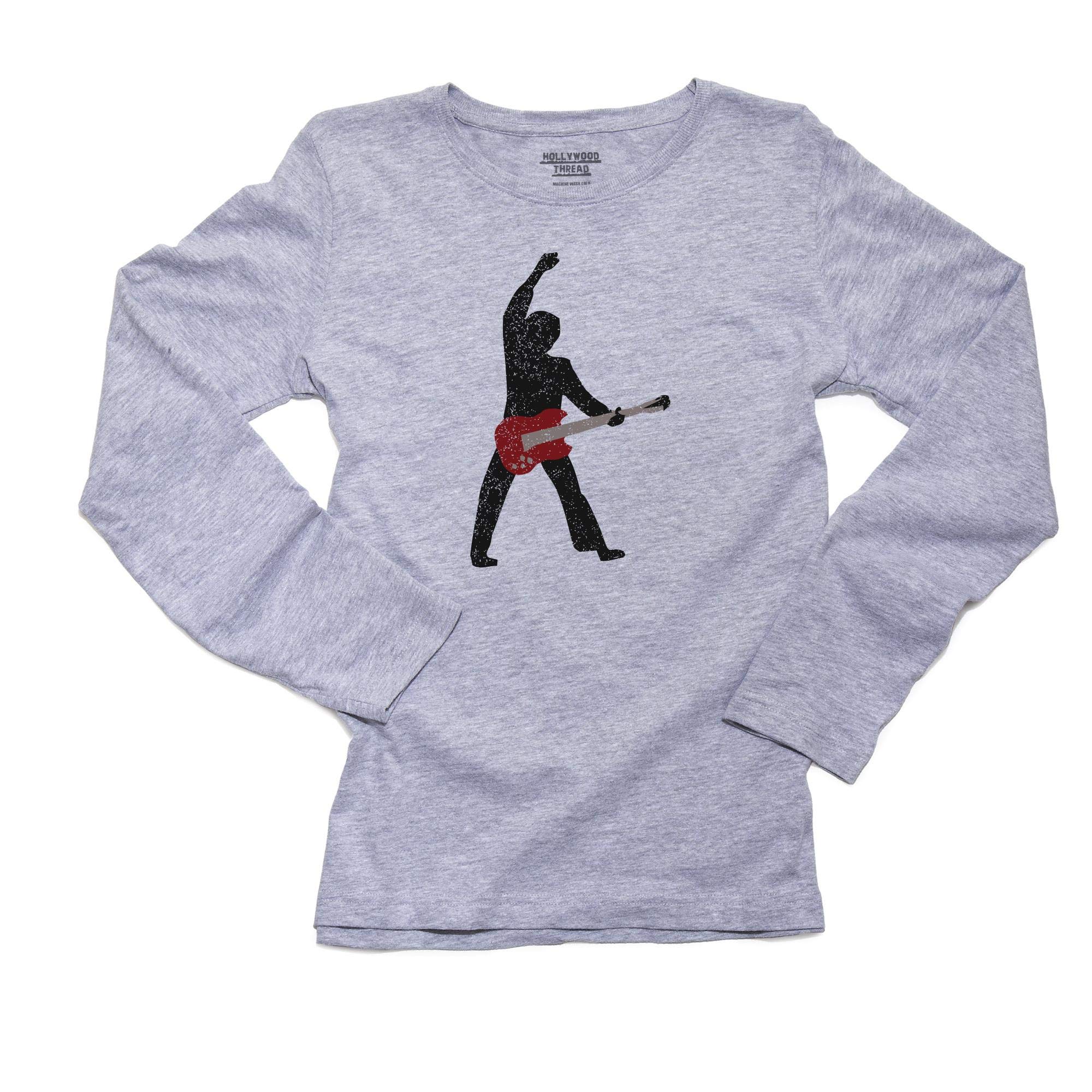Rock Guitarist Silhouette Women's Long Sleeve T-Shirt | Electric Guitar Player Graphic Tee | Music Lover Gift & Concert Outfit