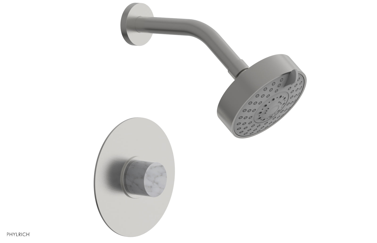 Premium White Marble Pressure Balance Shower Set - BASIC II Model 230-23 | Modern Bathroom Upgrade for Spa-Like Experience
