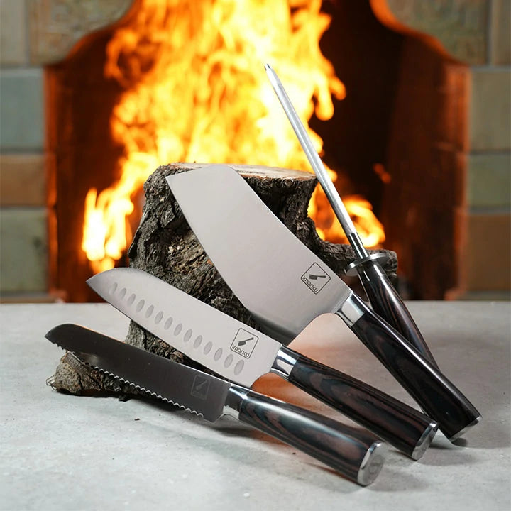 Premium 11-Piece Knife Set with Bamboo Cutting Board - Professional Kitchen Knives for Chefs & Home Cooking - Perfect for Slicing, Dicing & Meal Prep