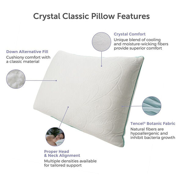 Cooling Memory Foam Pillow with Tencel Cover - Hybrid Innerspring Support for Hot Sleepers - Perfect for Side Sleepers & Night Sweat Relief