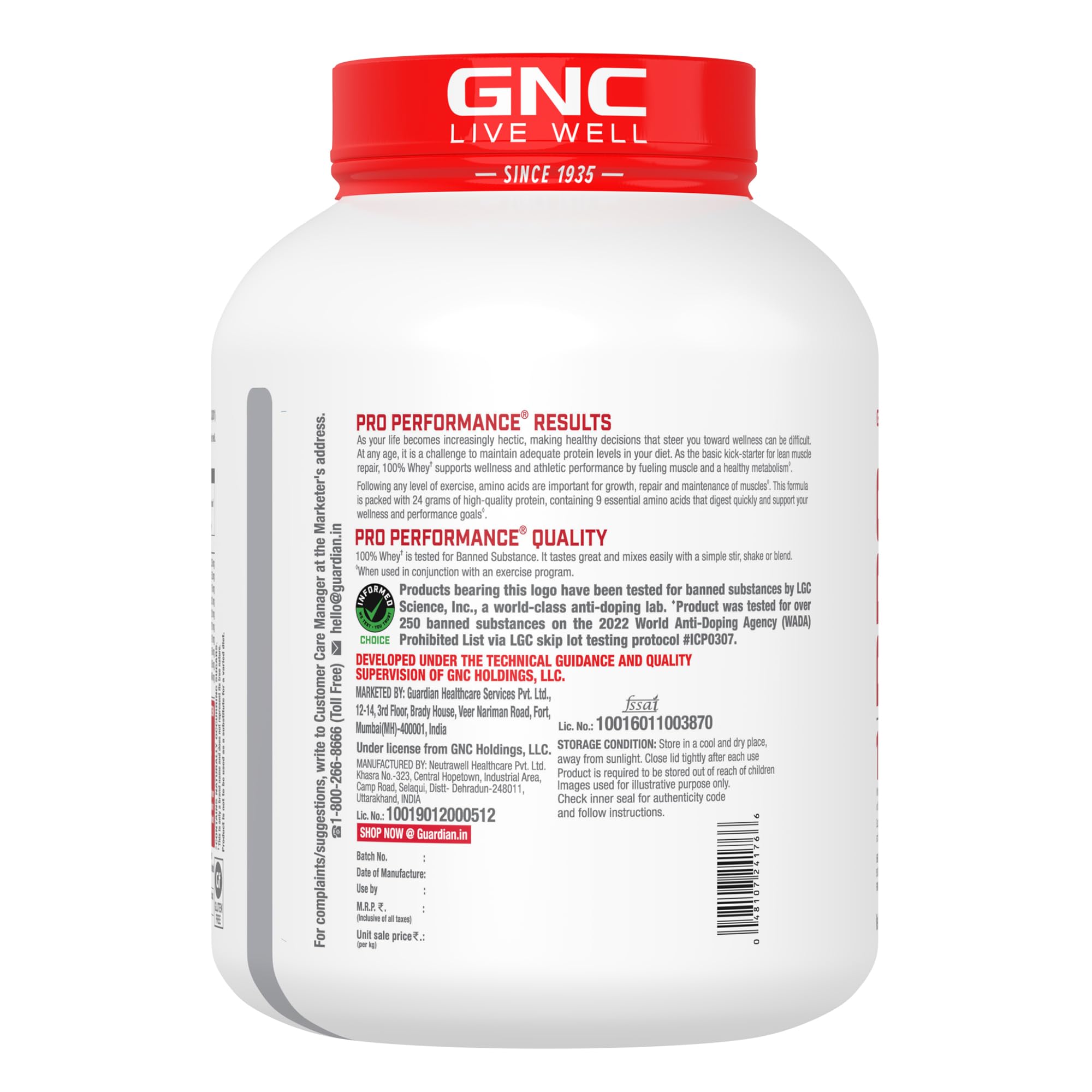 GNC Pro Performance 100% Whey Protein Powder - Cookies & Cream Flavor | 5LBS (64 Servings) | Muscle Recovery & Metabolism Support | Post-Workout, Breakfast & Meal Replacement for Athletes & Fitness Enthusiasts