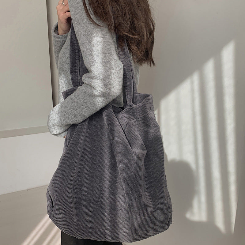 Stylish Corduroy Shoulder Bags for Women - Fashionable Winter & Fall Handbags - Perfect for Shopping, Work & Daily Use
