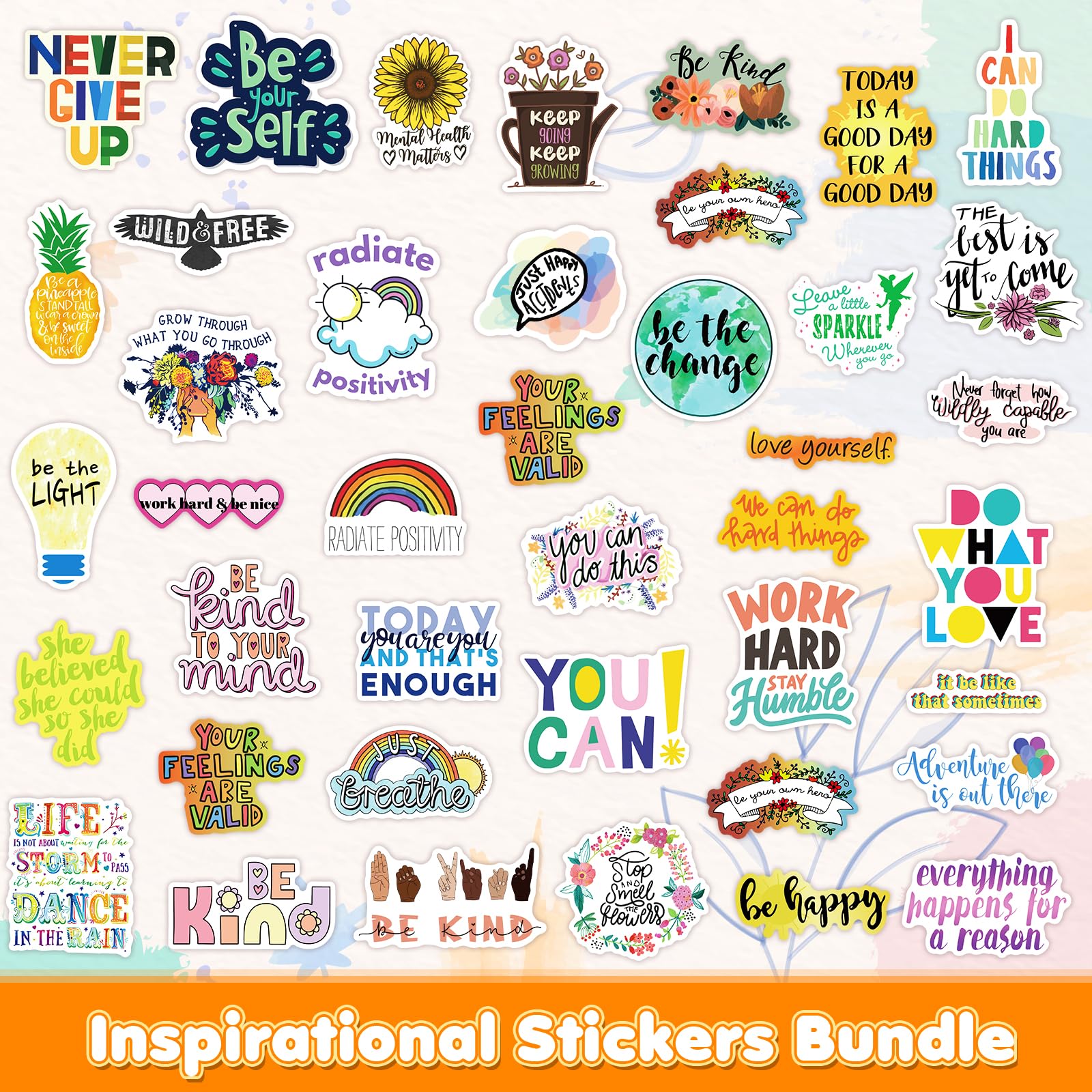 300pcs Motivational Stickers for Laptop & Water Bottle - Inspirational Quote Decals, Positive Words Vinyl Stickers for Adults & Teens - Waterproof Skateboard, Journal, Notebook & Planner Decor - Mental Health Awareness & Self-Care Gifts