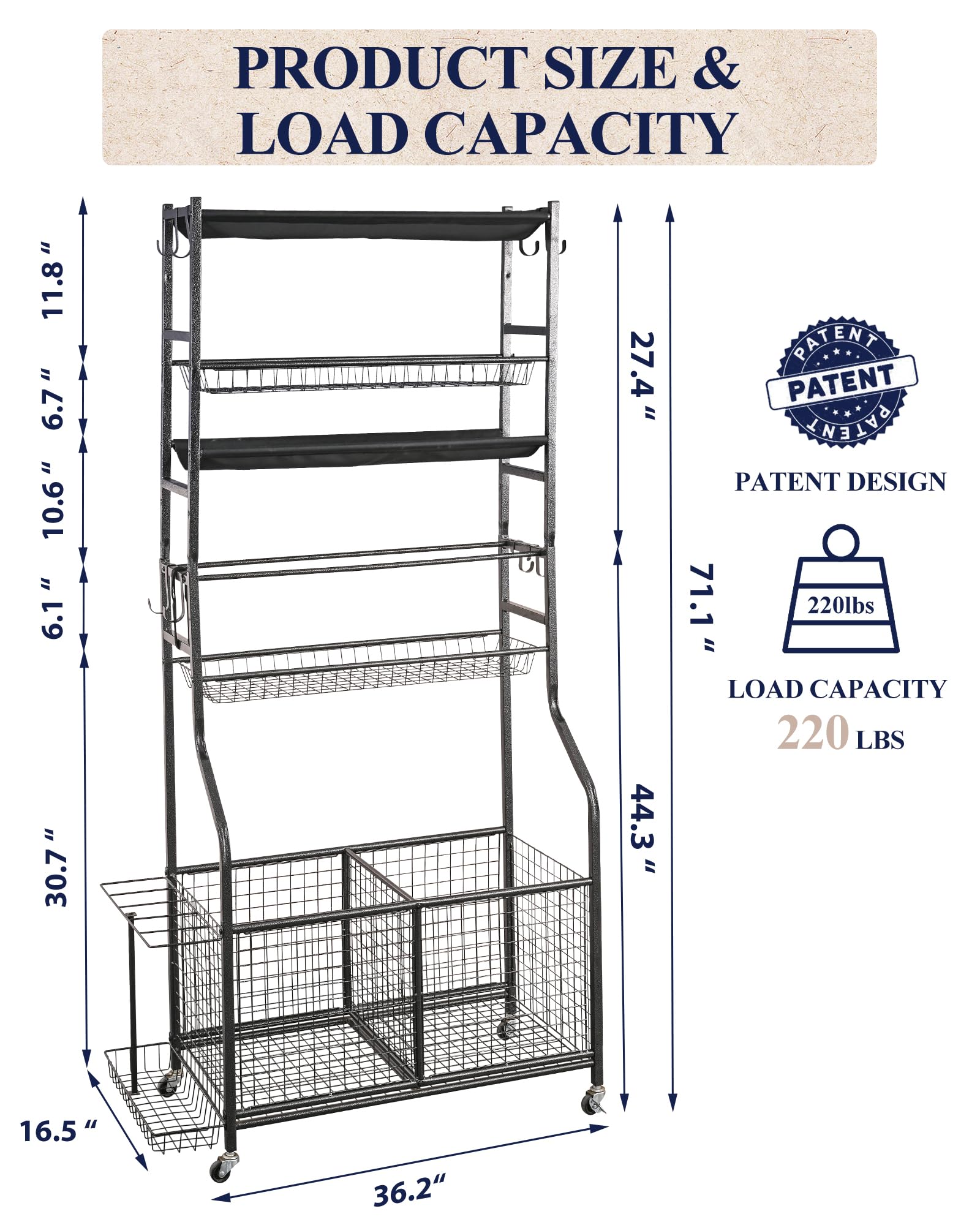 Mythinglogic Sports Equipment Garage Organizer - Rolling Ball Cart with Wheels for Basketball, Soccer, Football Storage | Indoor & Outdoor Sports Gear & Toy Organizer | Perfect for Garage, Basement, Backyard, and Playroom Organization