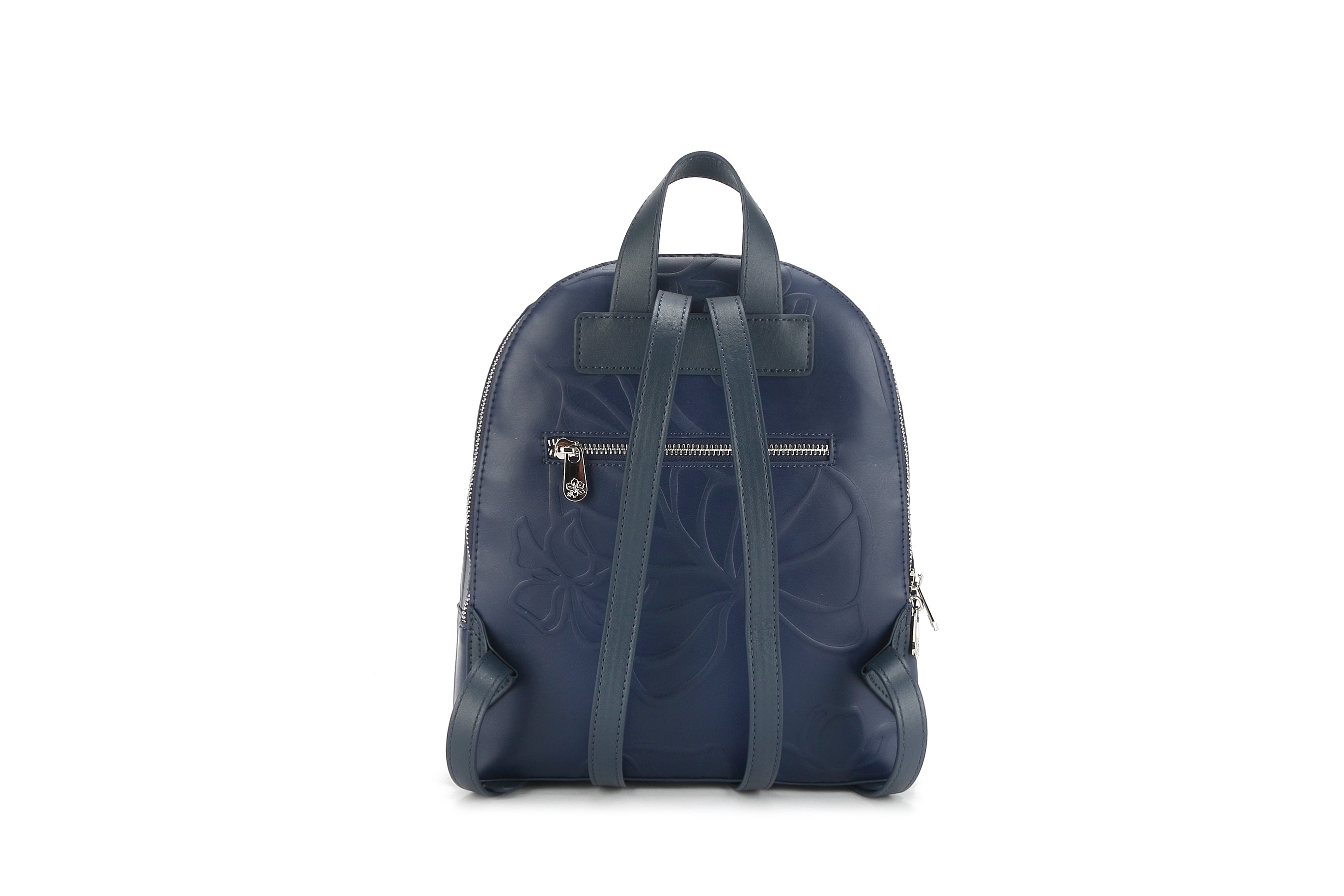 Tiffany Kalo Embossed Navy Backpack for Women - Stylish Laptop Bag for Work, School & Travel | Durable Water-Resistant College Backpack with USB Charging Port
