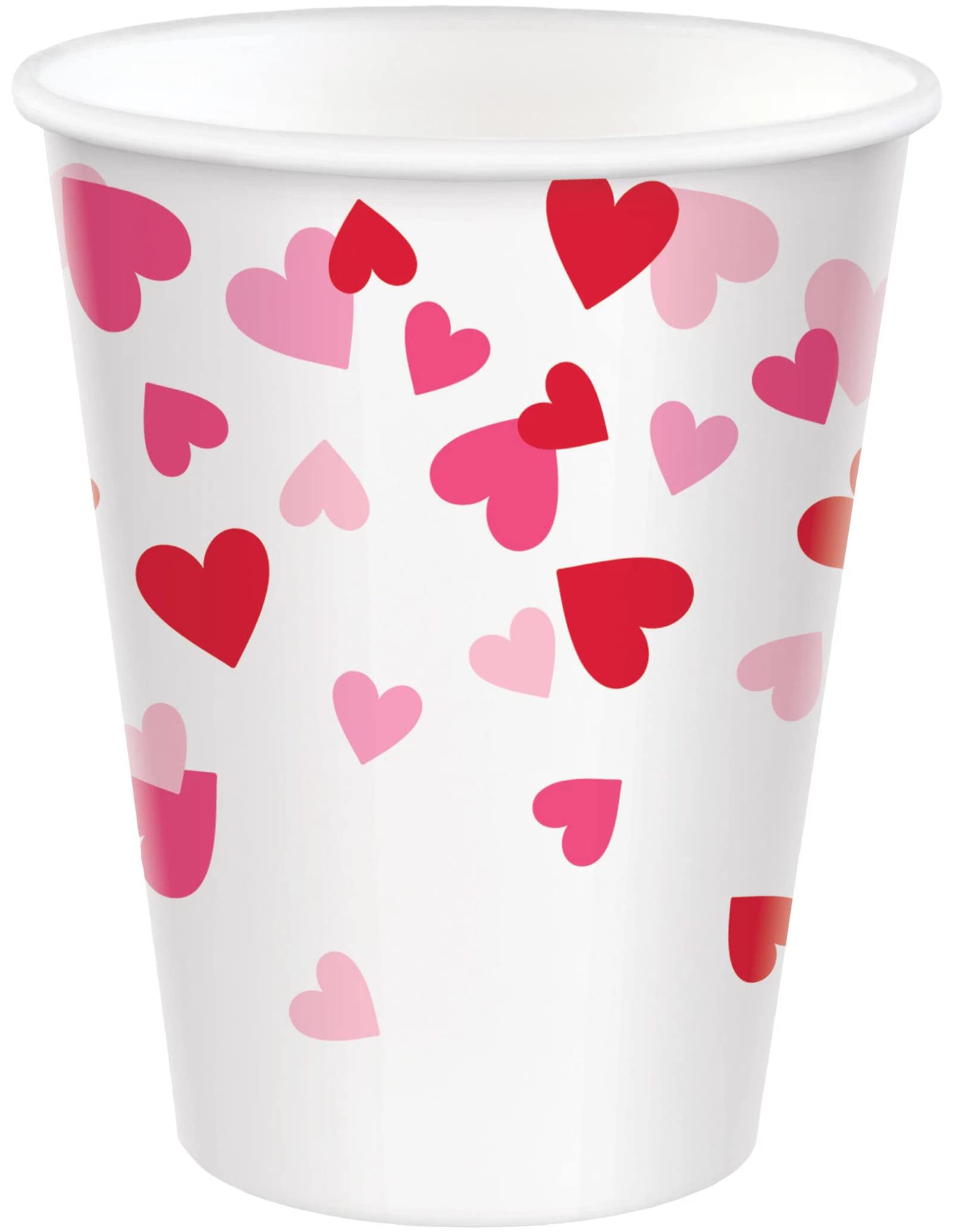 Valentine's Day Party Supplies Set for 16 - Disposable Heart Print Paper Plates, Napkins & Cups | Perfect for Romantic Dinners, Anniversary Celebrations & Couples' Gatherings