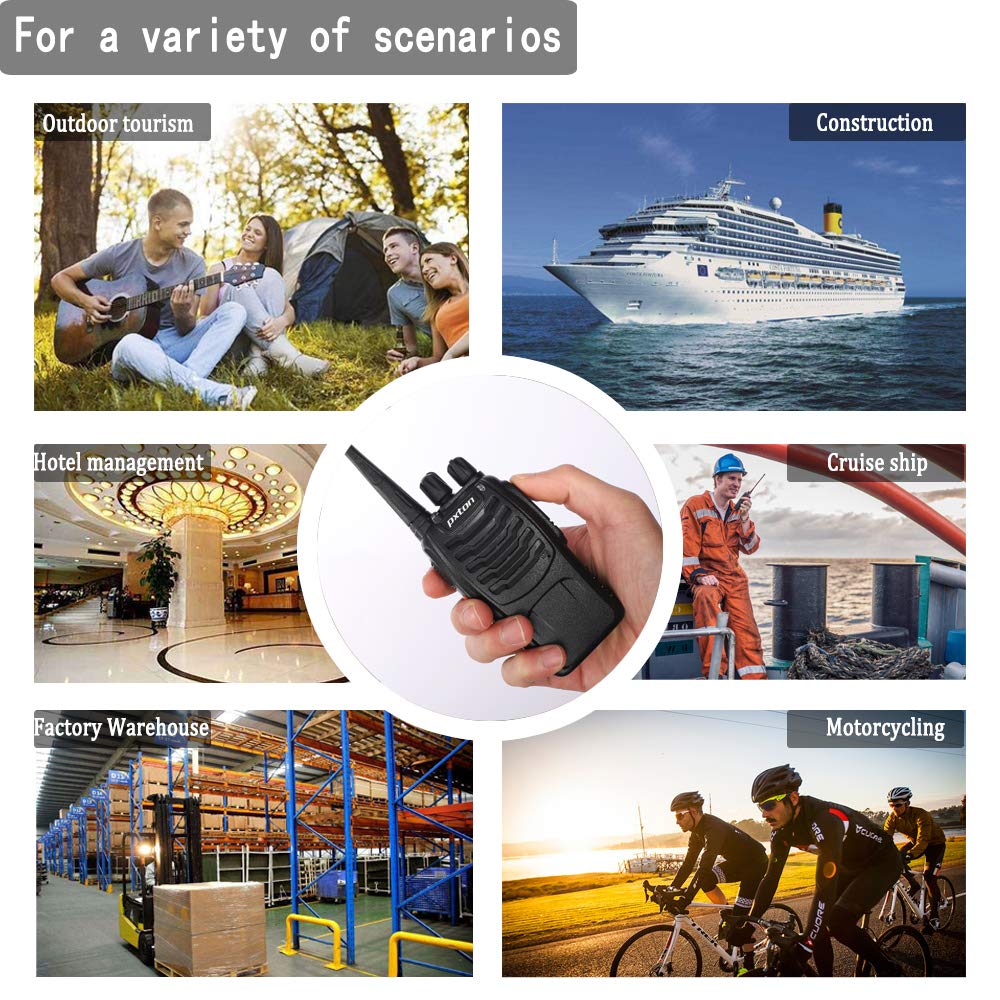 10 Pack Long Range Walkie Talkies for Adults - Rechargeable Two Way Radios with Headphones, 16 Channels, Flashlight & Li-ion Battery - Perfect for Outdoor Adventures, Construction Sites, and Emergency Communication