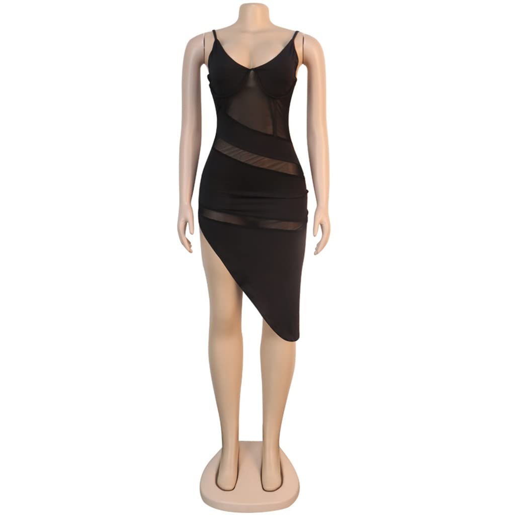 **Sexy V-Neck Mesh Wrap Skirt for Women - Summer Nightclub Outfit, Suspender Mini Skirt with Chest Bag (Color: A, Size: XL) | Perfect for Club Nights, Parties & Date Nights**