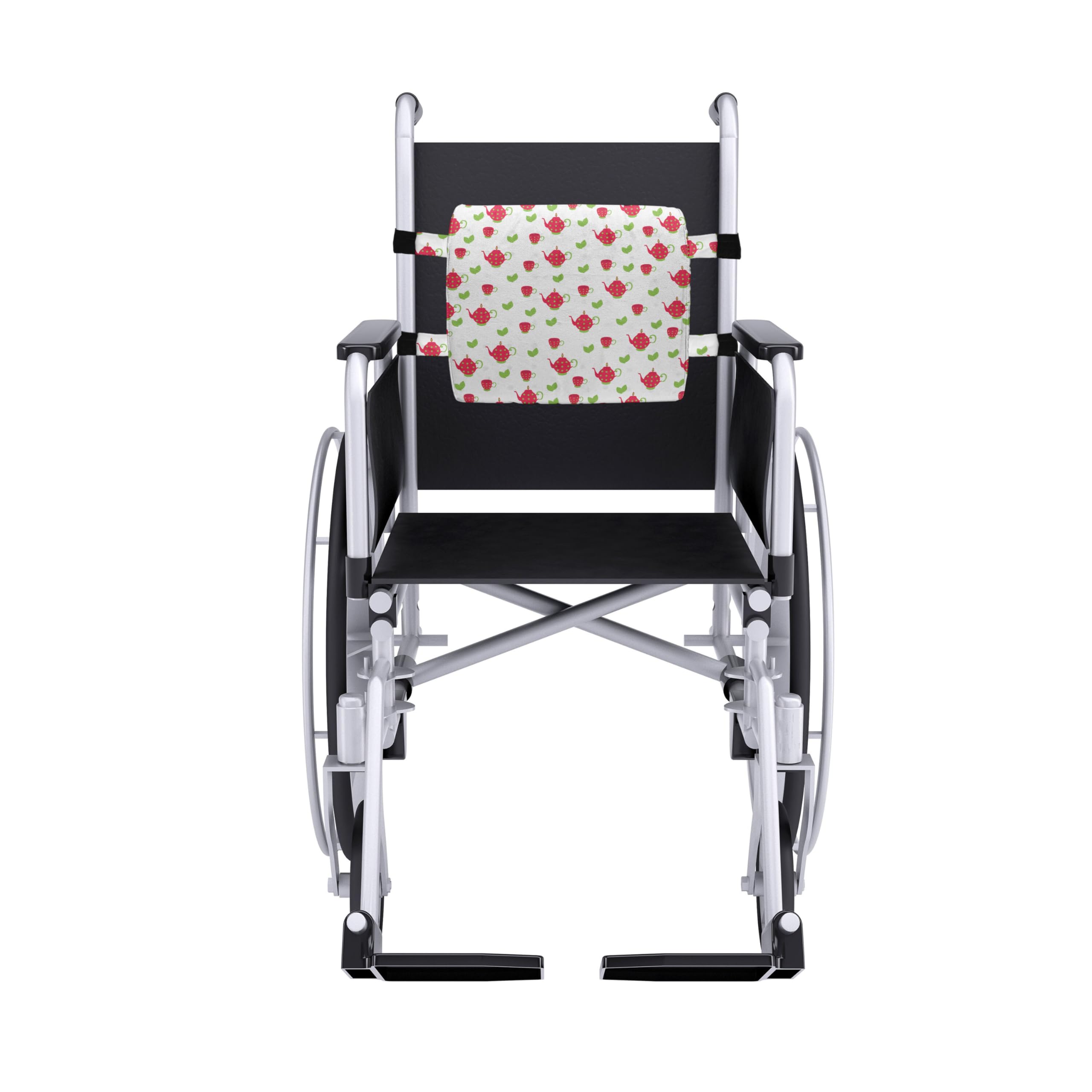 Ambesonne Tea Party Lumbar Support Pillow - British Tea Time Design with Polka Dot Teapots & Leaves - High Density Foam for Office Chair & Car Seat (14x13 Inches, Dark Coral Green) - Perfect for Home, Office & Travel Comfort