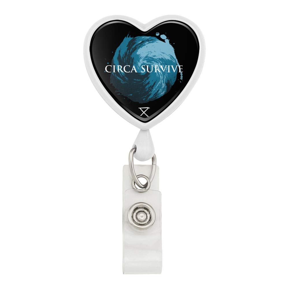 Circa Survive Eye of The Storm Heart Lanyard - Retractable Badge Reel with ID Card Holder for Work, School & Events | Stylish & Durable Accessory for Nurses, Teachers & Office Professionals