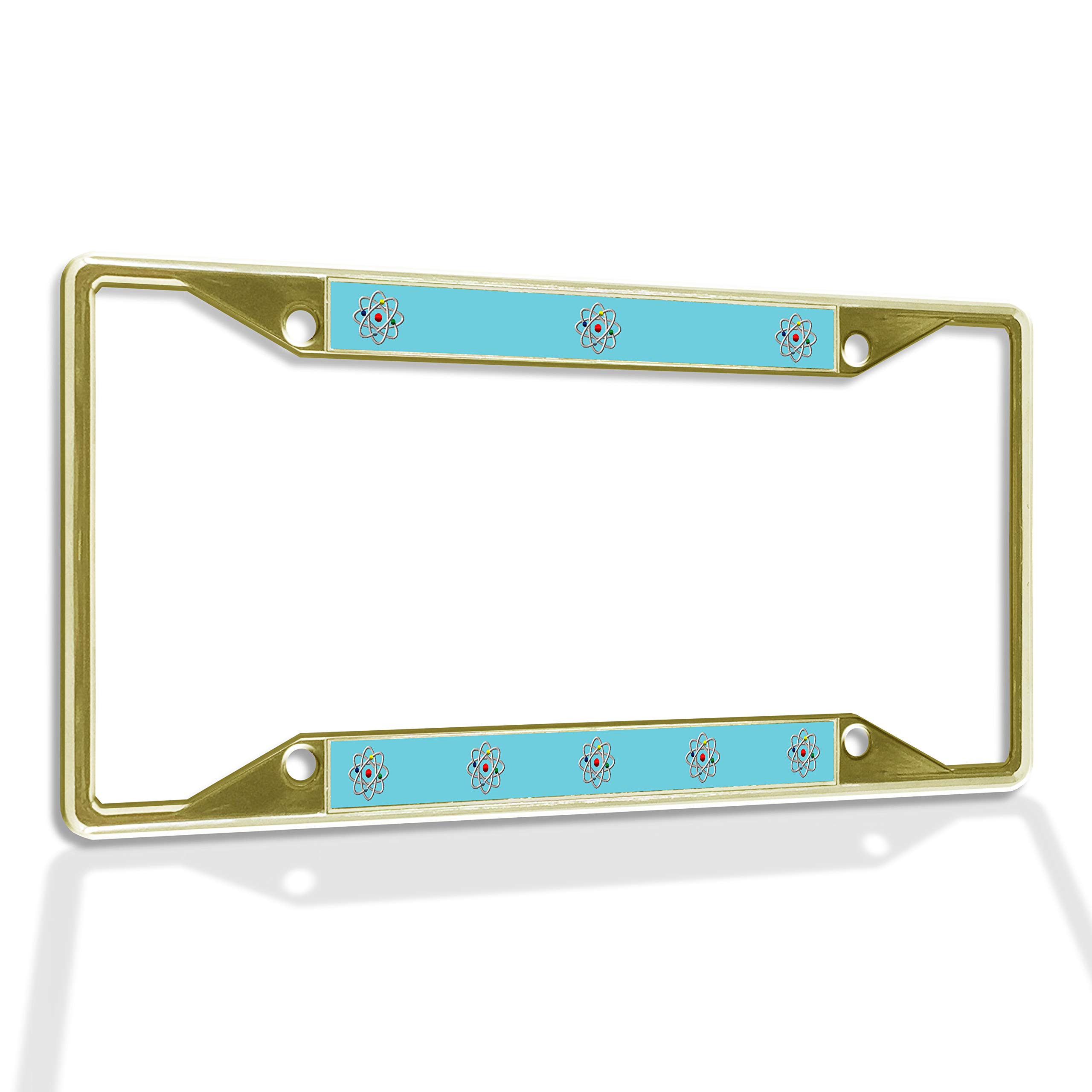 Premium Metal Insert License Plate Frame - Durable & Weatherproof Car Accessory with 4 Solid Holes (Gold) - Perfect for Cars, Trucks & SUVs - Enhances Vehicle Appearance & Protects License Plate