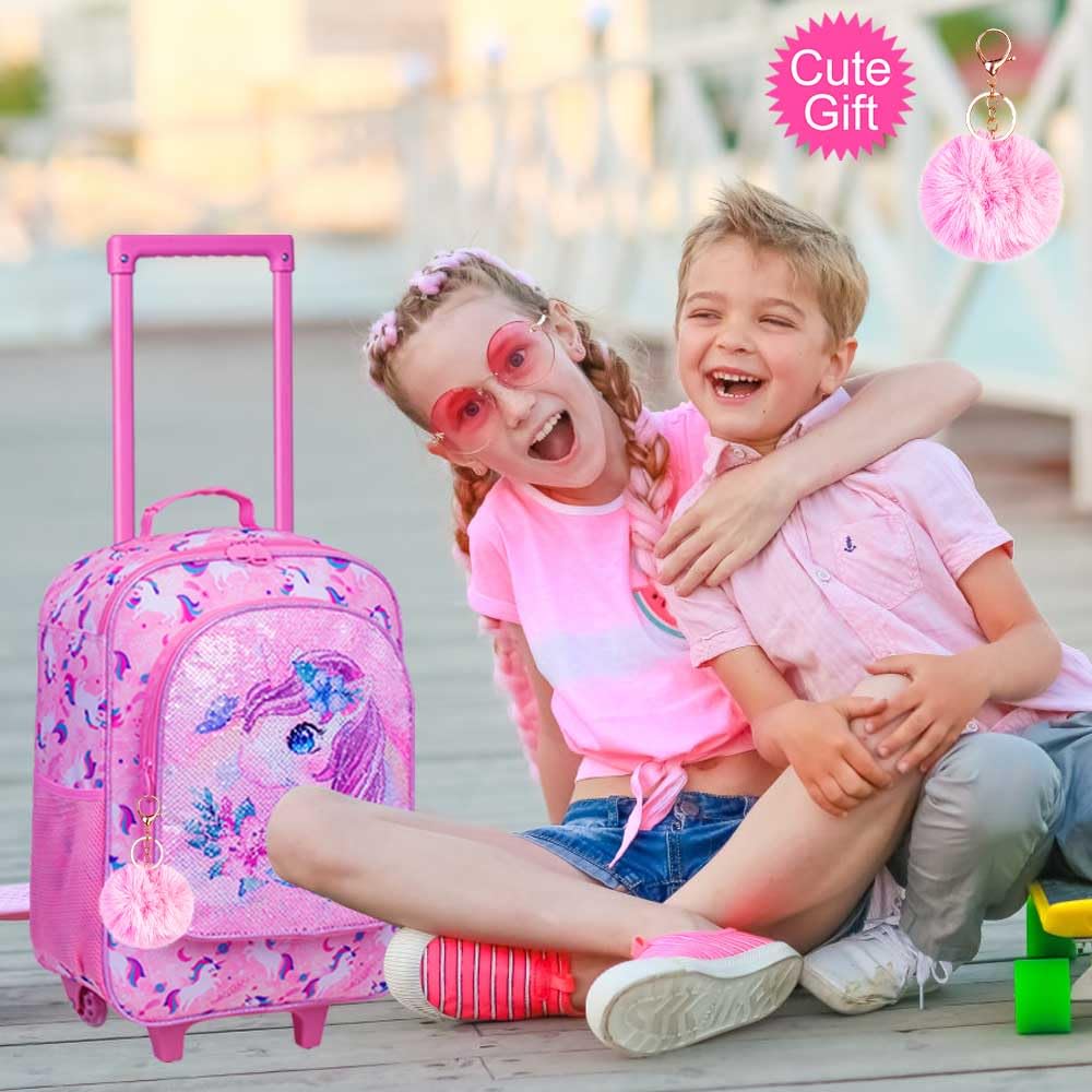 Kids Luggage for Boys & Girls - Cute Rolling Wheel Suitcase for Toddlers & Children | Travel Carry-On Suitcase for Airplane, Vacation & School Trips