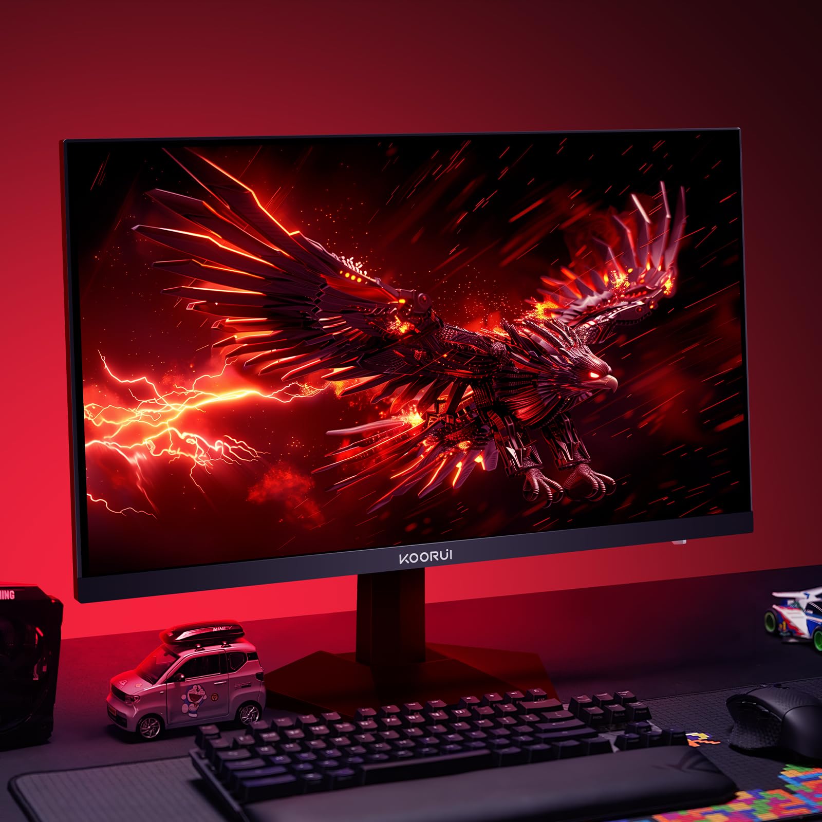 KOORUI 24 Inch Gaming Monitor - 165Hz FHD Fast IPS Display, 1ms Response Time, 99% sRGB, Adaptive Sync, Ultra Slim Bezel, VESA Mount (1920x1080P, HDMI, DisplayPort) - Perfect for Esports, PC Gaming & Home Office Workstations