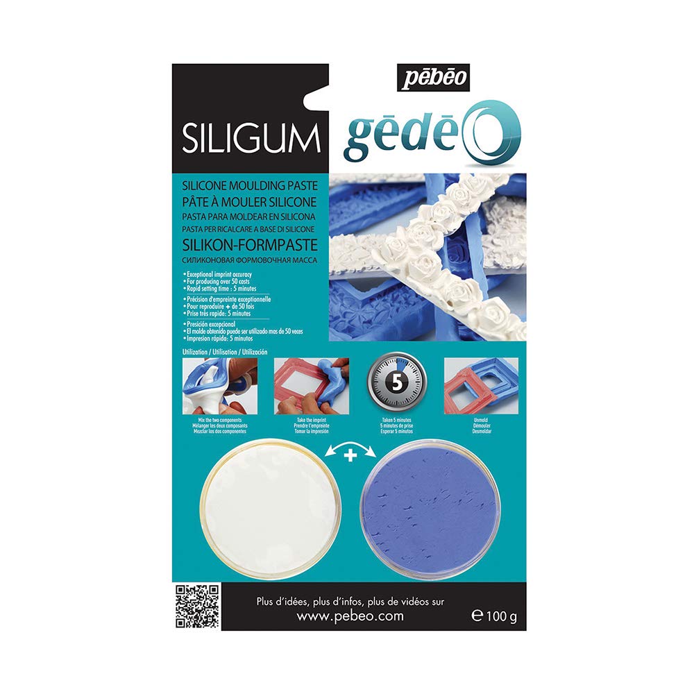 PEBEO 766309 Fast Setting Silicone Adhesive - Silver (100g) | High Strength Bonding for Jewelry, Crafts & DIY Projects