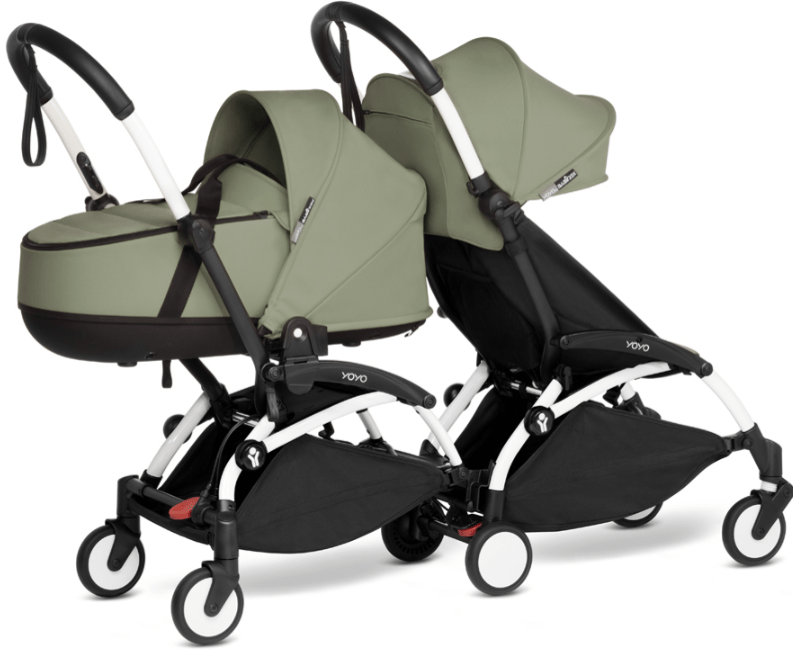 Stokke YOYO 3 Double Stroller for Twins - 6+ Months Front Seat with Bassinet Back - Lightweight Compact Travel Stroller for City Walks & Airplane Travel