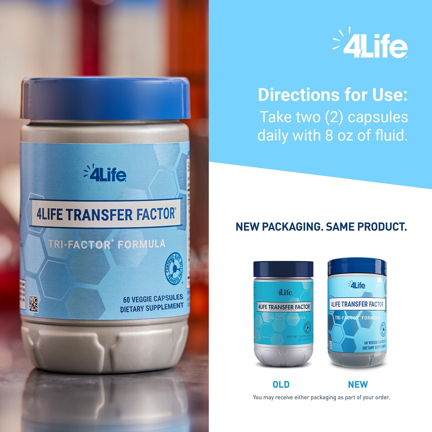 4Life Transfer Factor Tri-Factor Formula - Premium Immune System Booster with Cow Colostrum & Egg Yolk Extract - 60 Vegetarian Capsules for Daily Wellness & Immune Defense - Supports Active Lifestyle & Seasonal Health