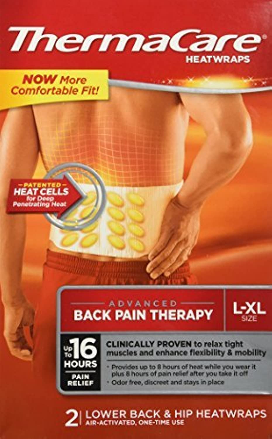 ThermaCare Advanced Back Pain Therapy Heat Wraps - Self-Adhesive Heating Pads for Lower Back Pain Relief, Muscle Soreness & Stiffness - Perfect for Office Workers, Athletes & Chronic Pain Sufferers