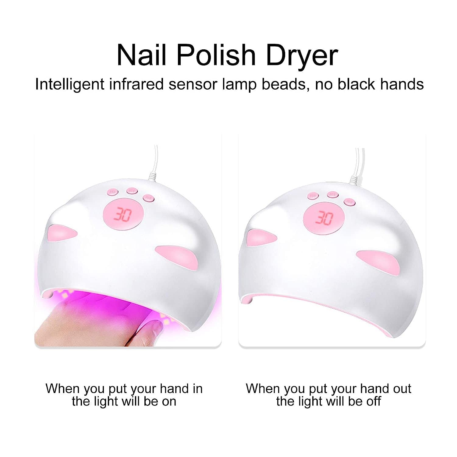 Ubersweet® Nail Polish Dryer Machine - Safe, Eco-Friendly UV/LED Dual Light Nail Curing Lamp for Home & Salon Use | Fast Drying for Gel Polish, Manicures & Nail Art Designs