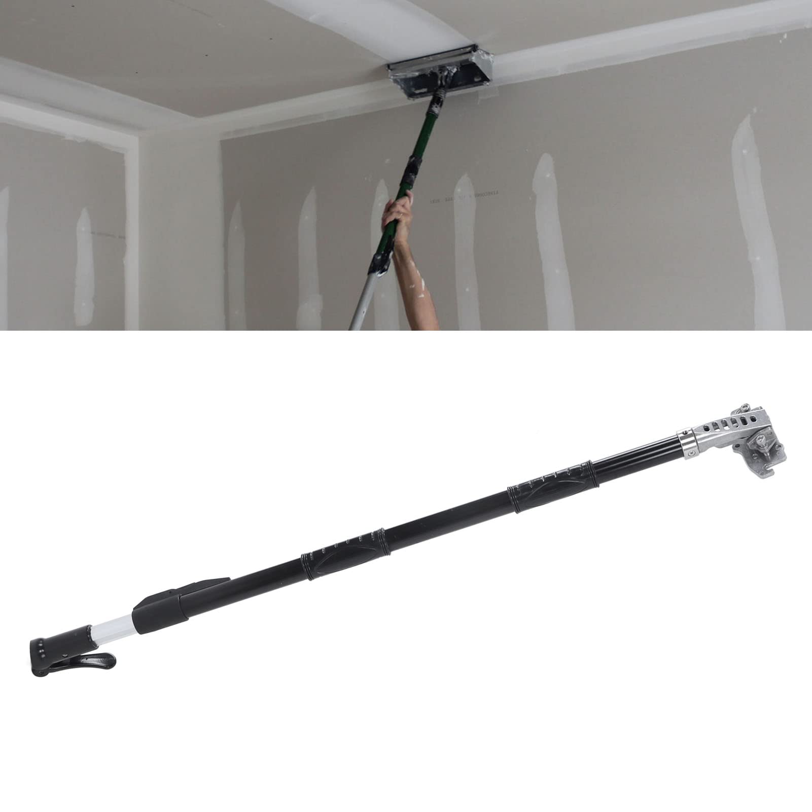 ProGrade Retractable Anodized Aluminum Drywall Flat Box Extension Handle - Premium Finishing Tool for Sheetrock, Gyprock, Wallboard & Plasterboard - Ideal for Professional Contractors & DIY Home Renovation Projects