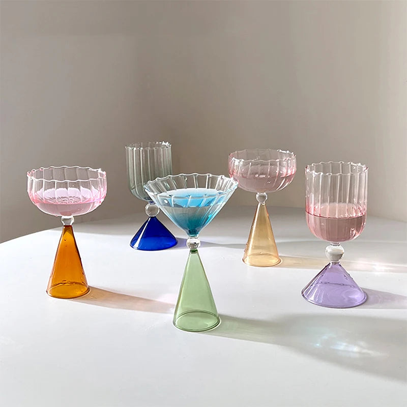 Elegant Cece Cocktail Glasses Set - Premium Crystal Glassware for Margaritas, Martinis & Mixed Drinks - Perfect for Home Bars, Parties & Wedding Receptions