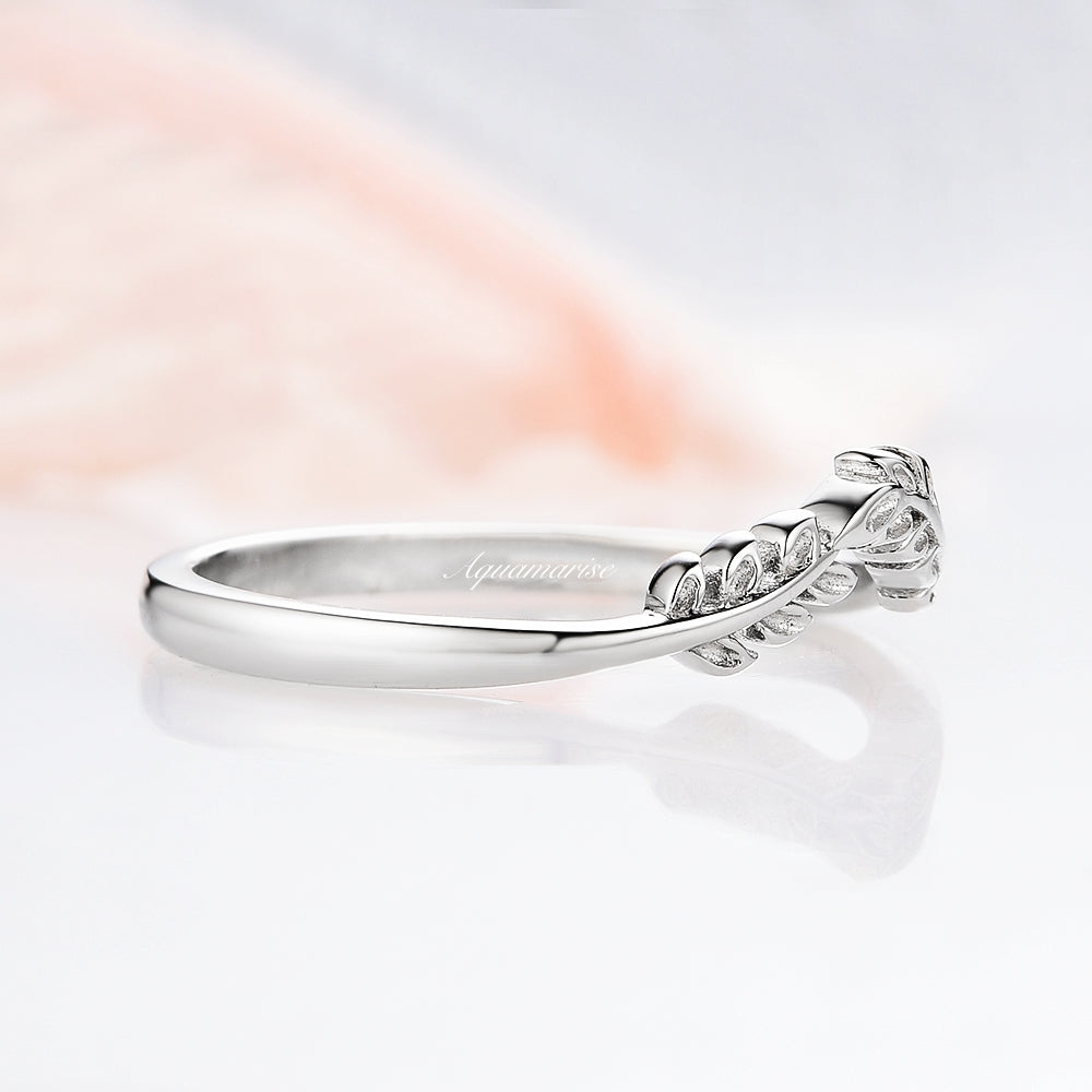 Elegant Filigree Leaf Wedding Band - Sterling Silver Ring for Women, Perfect for Bridal, Engagement, Anniversary & Everyday Wear