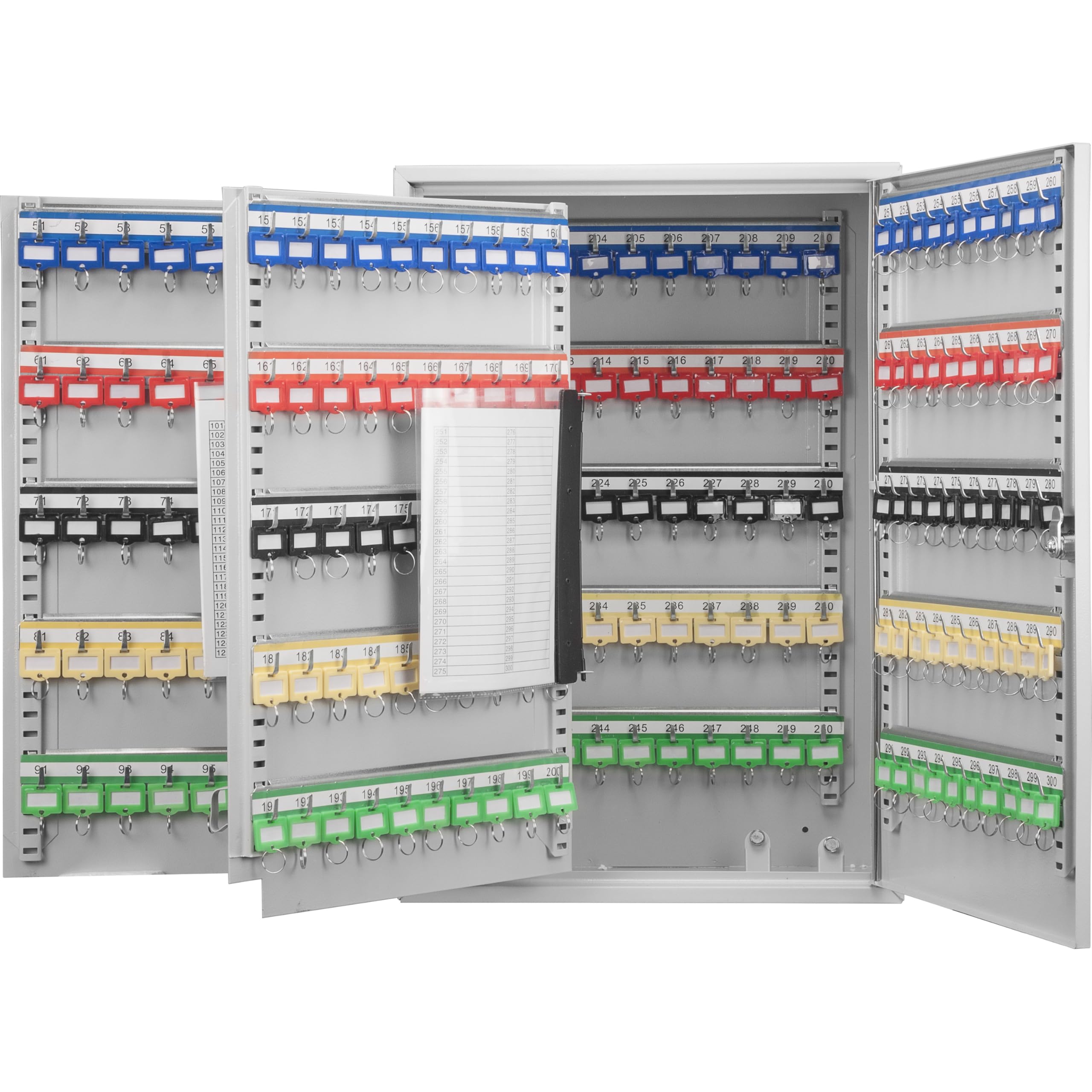 Barska Adjustable Key Cabinet Lock Box with Colorful Key Tag Labels - 300 Position Key Lock - Secure Storage for Home, Office, and Business Keys | Durable Key Organizer for Property Managers, Landlords, and Maintenance Crews