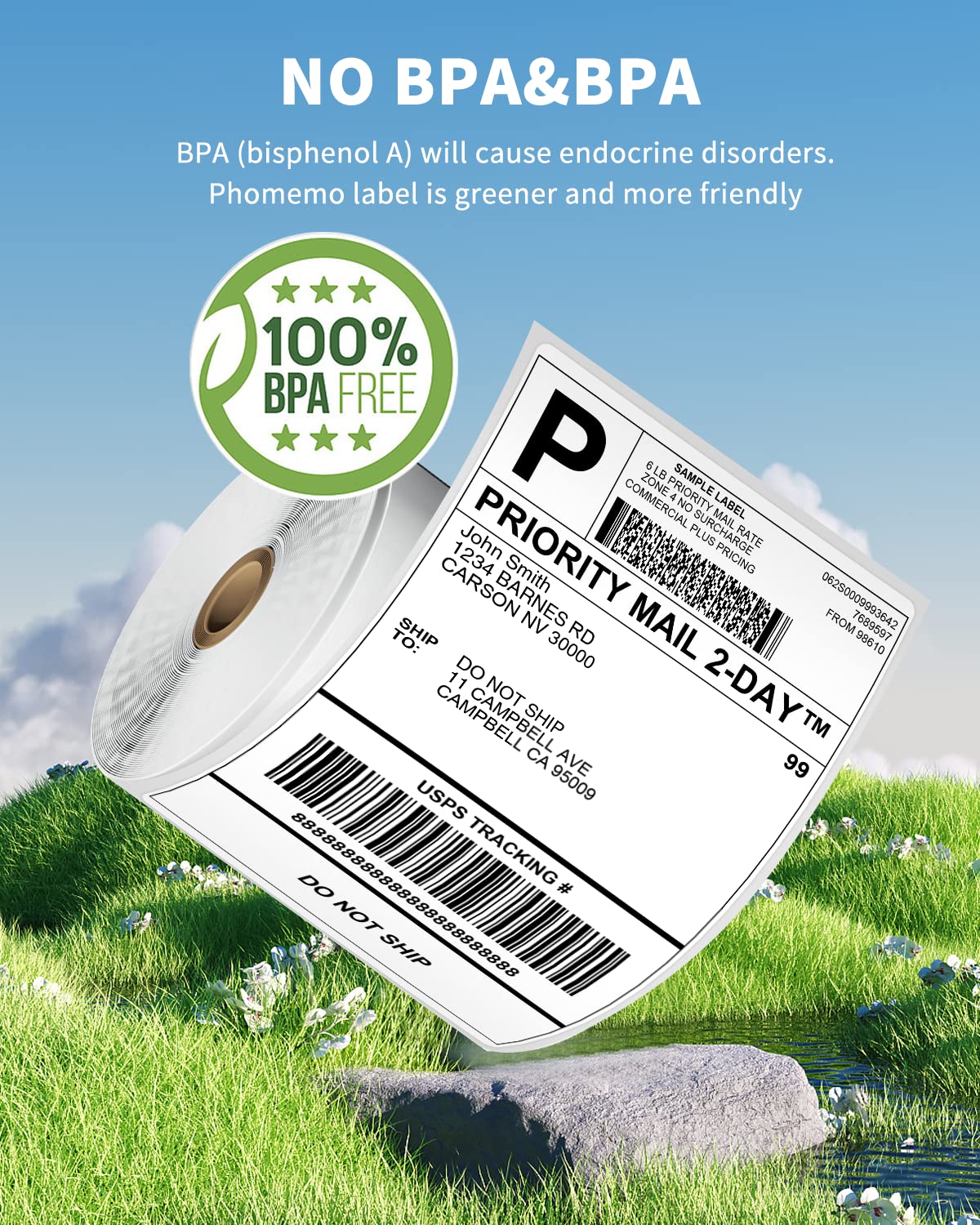 Phomemo 4x6 Thermal Label Printer Paper - 500 PCS Pink 4