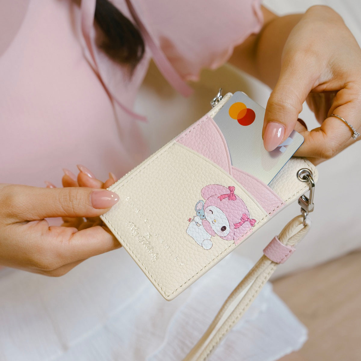Samuel Ashley x Sanrio Characters Leather ID Badge Holder - Cute Kawaii Hello Kitty Work Lanyard for Office, School, Hospital & Convention Security