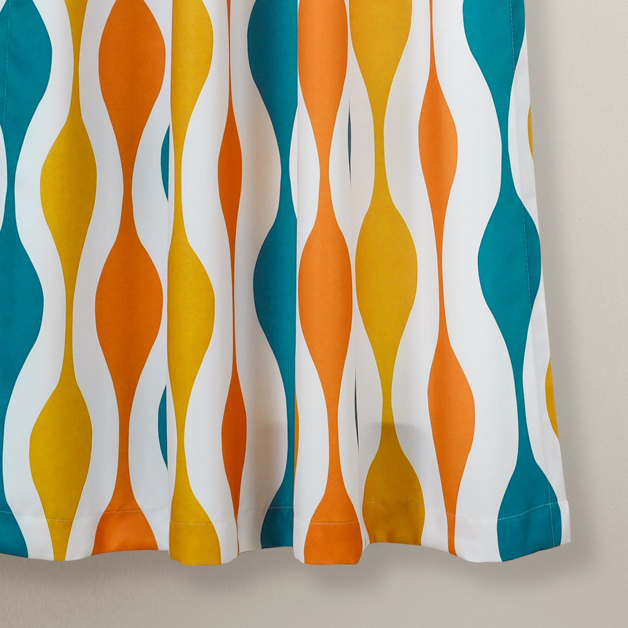 Mid Century Modern Geometric Light Filtering Window Curtains - Set of 2 Panels for Living Room & Bedroom | Sun Protection & Privacy Sheer Drapes