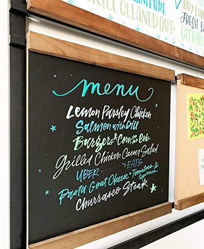 1Thrive Sarah Home Planning & Organizing System - Large Whiteboard, Chalkboard & Cork Board Combo with Liquid Chalk Markers | Perfect for Home Office, Kitchen, Classroom & Family Organization