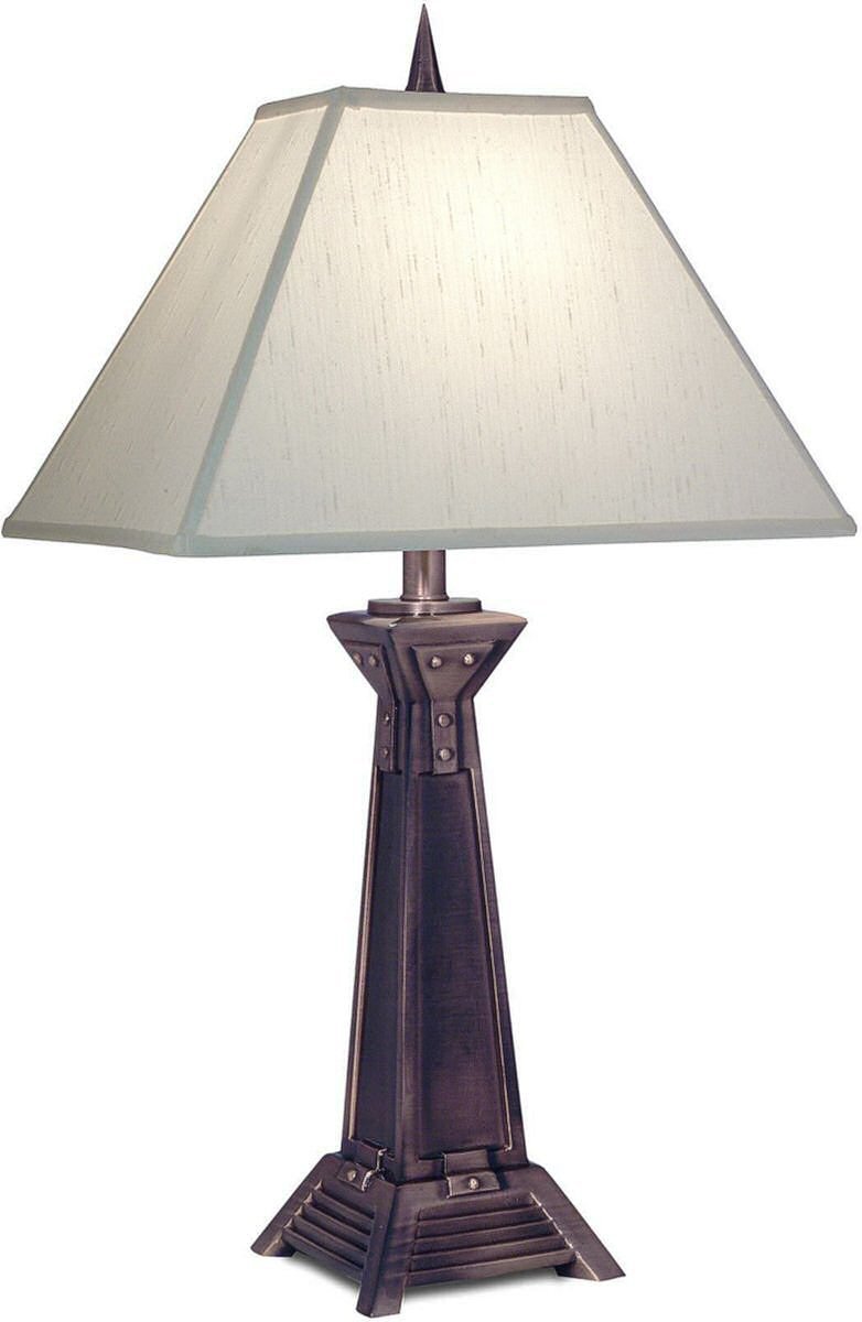 Vintage 3-Way Table Lamp in Antique Copper Finish - Perfect for Bedroom Nightstand, Living Room Side Table & Office Desk Lighting