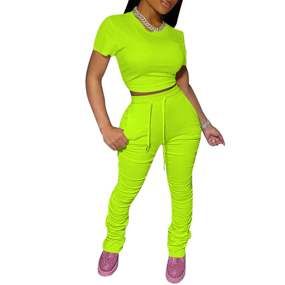 PINSV Women's 2 Piece Outfits - Summer Lounge Wear & Bodycon Workout Sets for Yoga, Gym, Running & Casual Wear