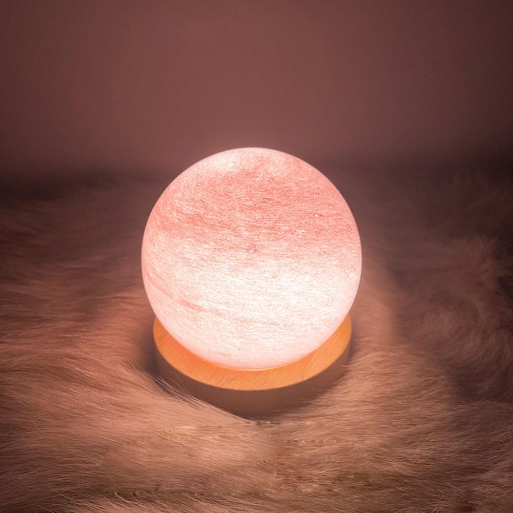 Handblown Glass Art Planet LED Desk Lamp - Cordless Battery Operated, 3-Color Dimmable Light for Home Office, Study & Bedroom (6 Colors) | Modern Desk Lighting for Work, Reading & Decor